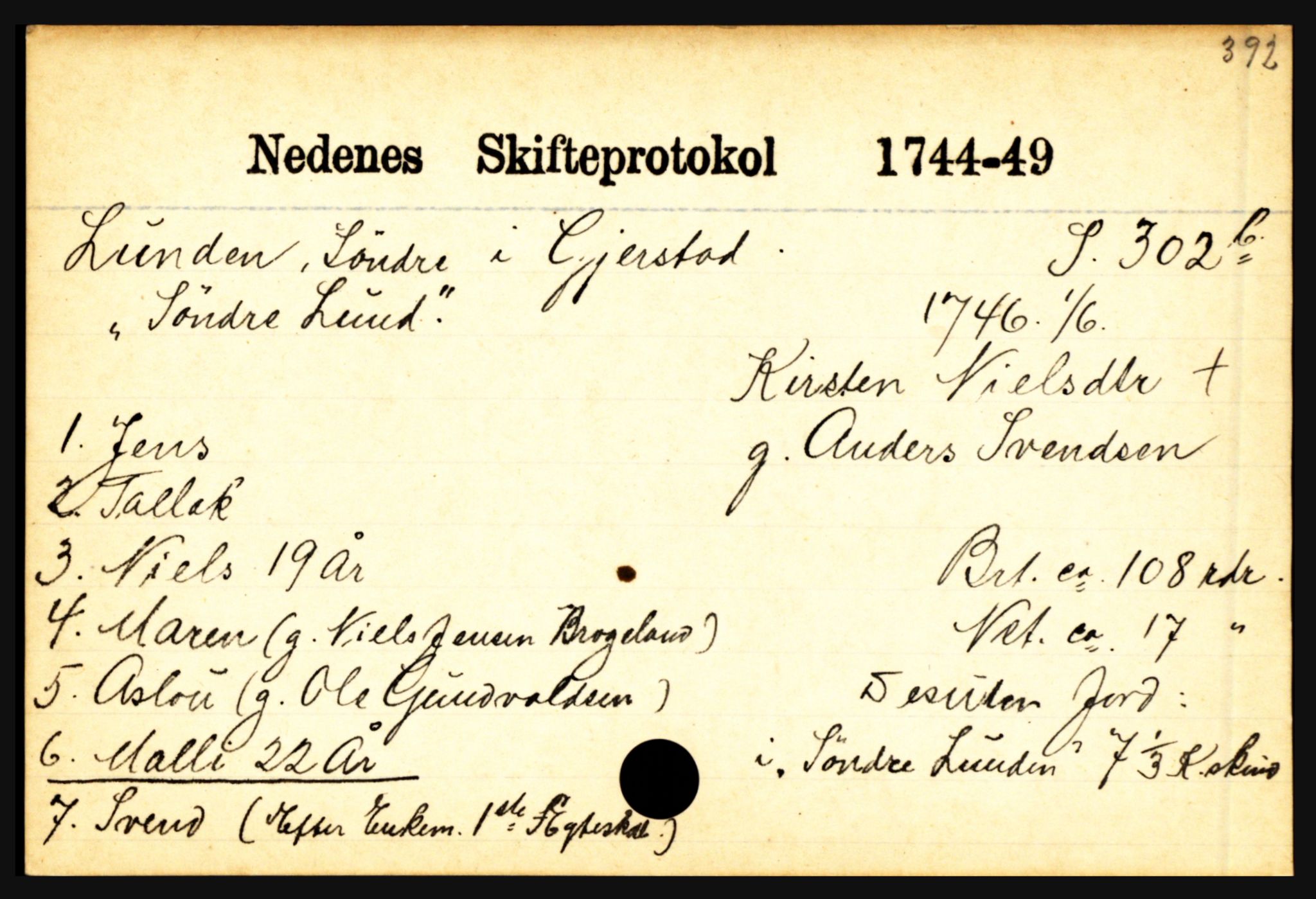 Nedenes sorenskriveri før 1824, SAK/1221-0007/H, s. 18467