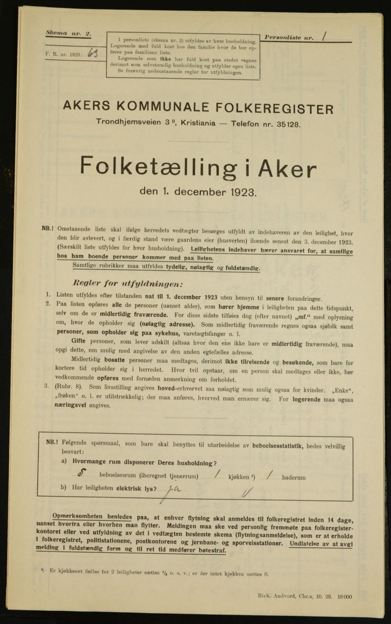 , Kommunal folketelling 1.12.1923 for Aker, 1923, s. 7828