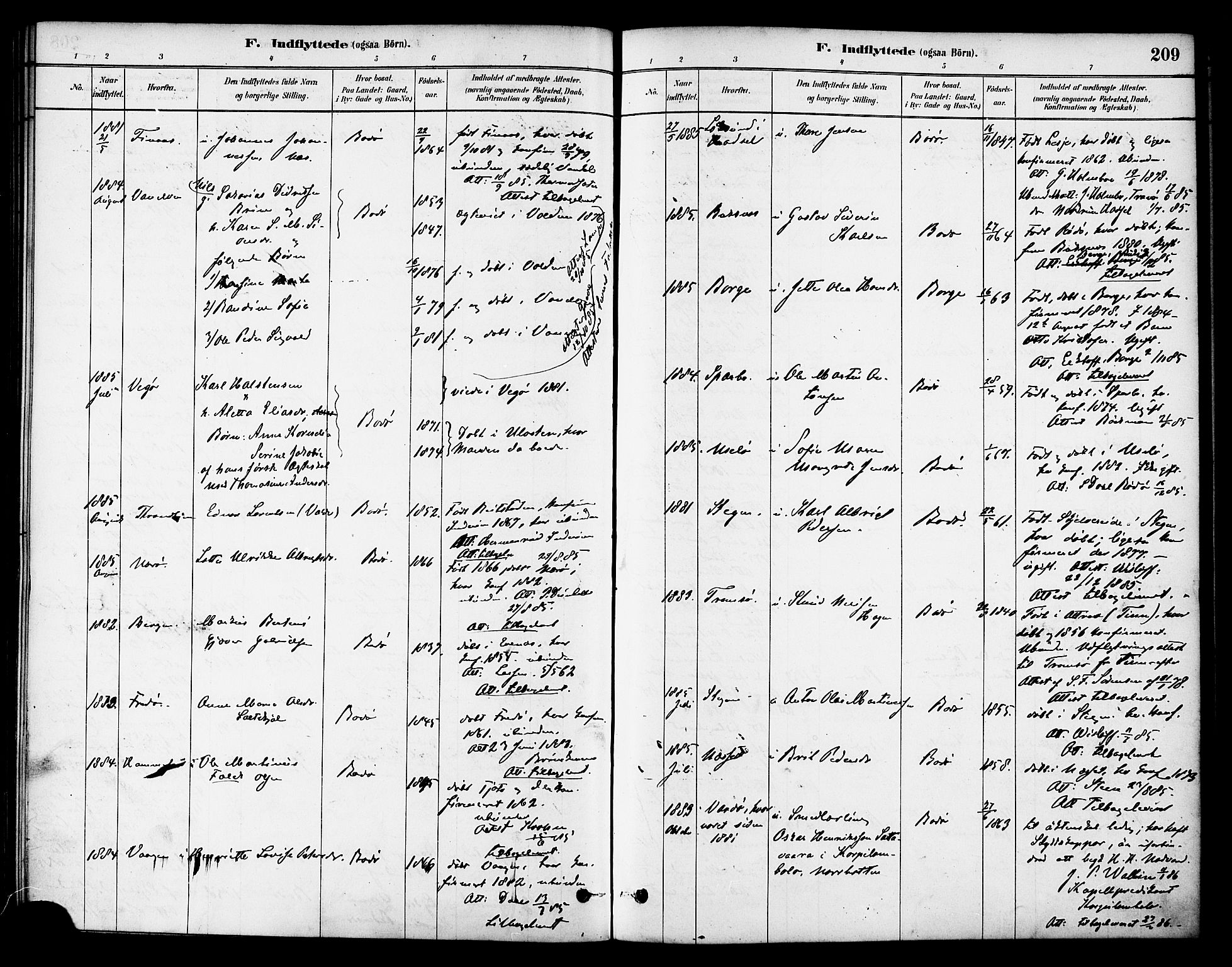 Ministerialprotokoller, klokkerbøker og fødselsregistre - Nordland, AV/SAT-A-1459/801/L0030: Klokkerbok nr. 801C05, 1879-1887, s. 209