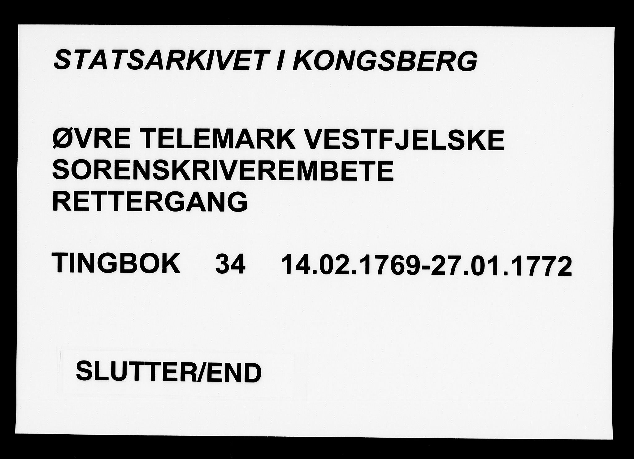 Vest-Telemark sorenskriveri, AV/SAKO-A-134/F/Fa/L0034: Tingbok, 1769-1772