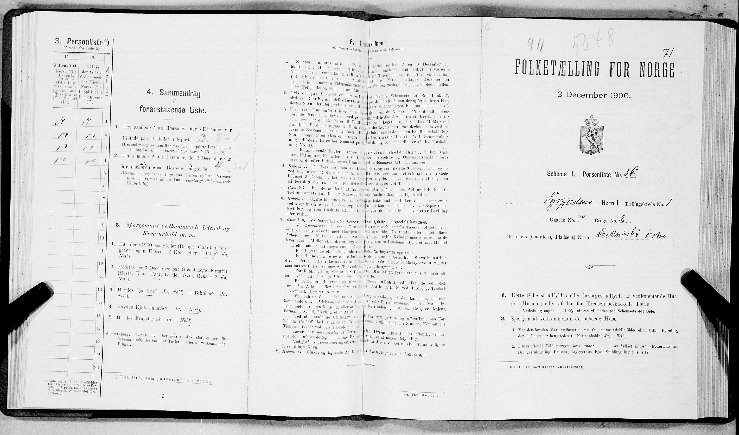 SAT, Folketelling 1900 for 1850 Tysfjord herred, 1900, s. 84