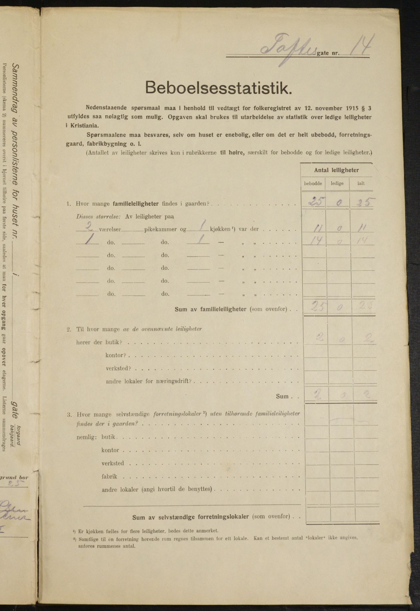 OBA, Kommunal folketelling 1.2.1916 for Kristiania, 1916, s. 114774