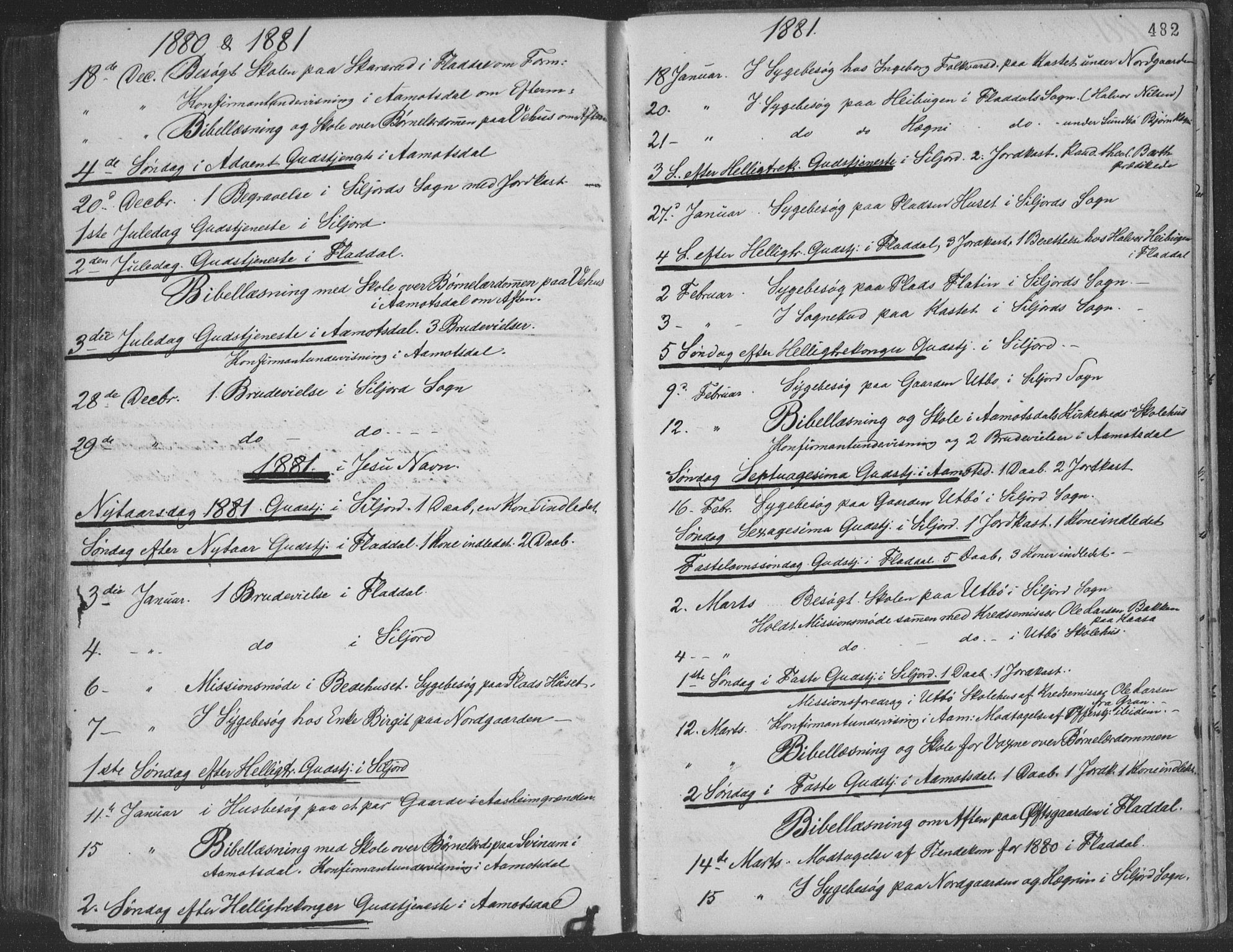 Seljord kirkebøker, AV/SAKO-A-20/F/Fa/L0014: Ministerialbok nr. I 14, 1877-1886, s. 482