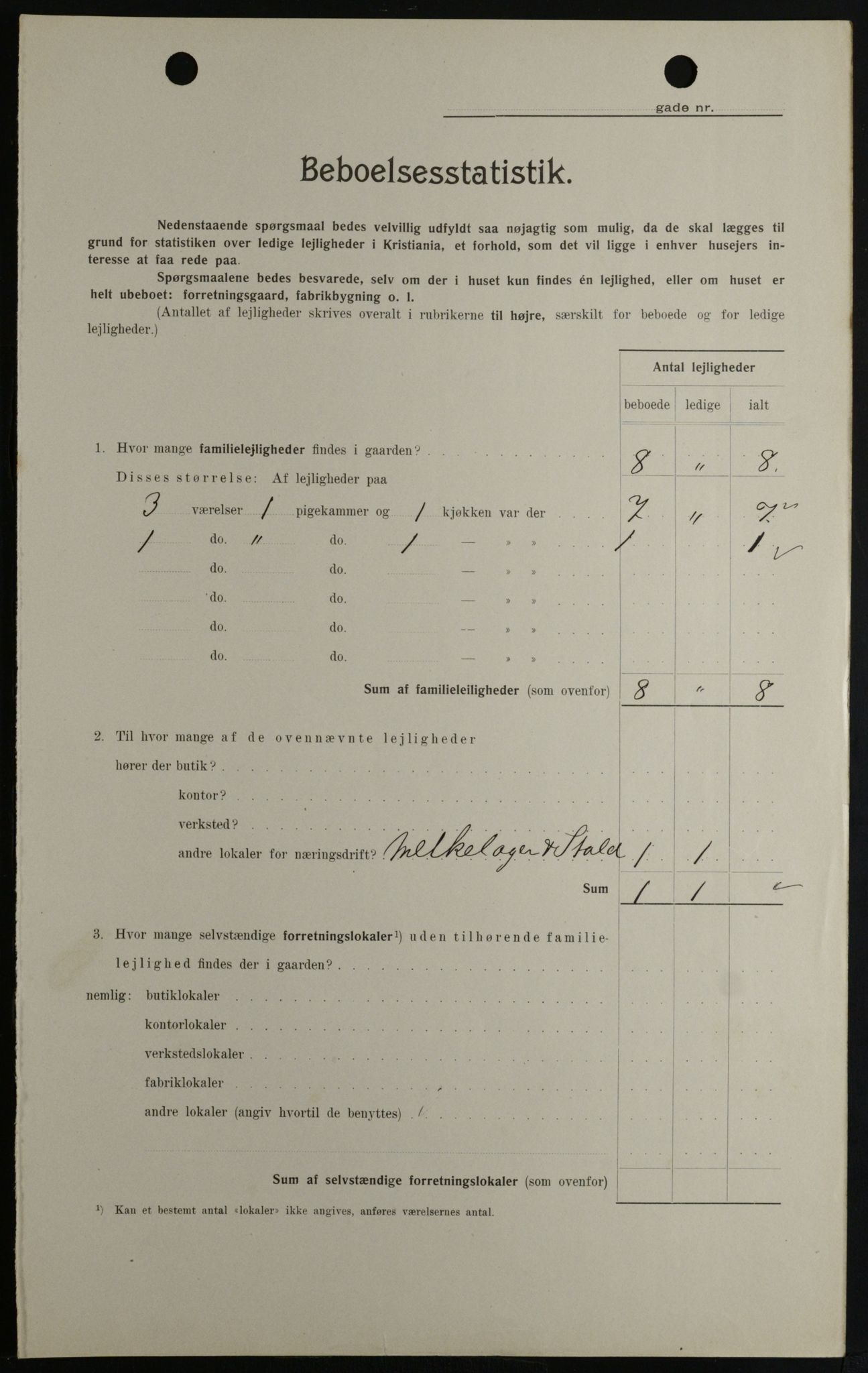 OBA, Kommunal folketelling 1.2.1908 for Kristiania kjøpstad, 1908, s. 46550