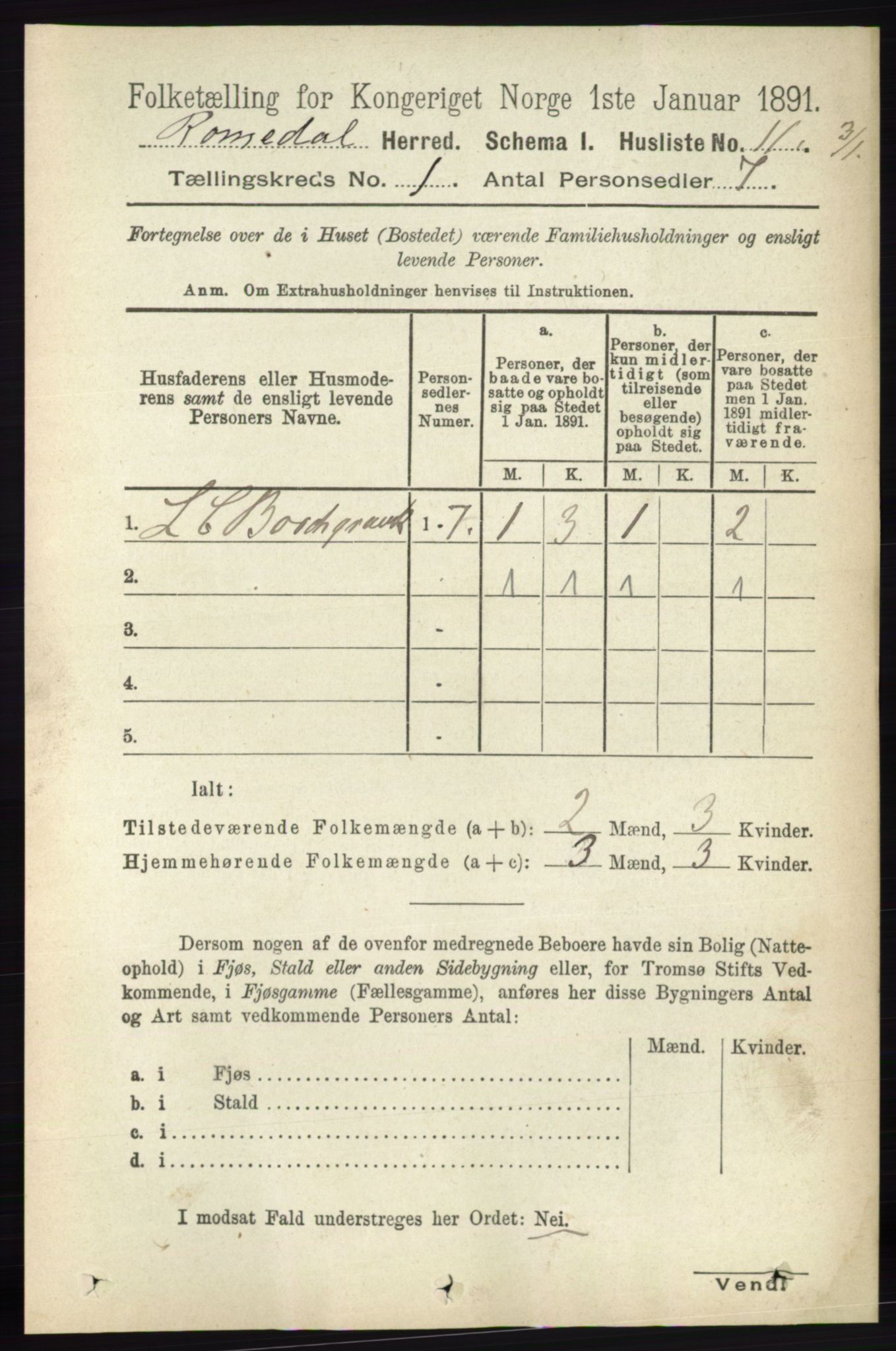 RA, Folketelling 1891 for 0416 Romedal herred, 1891, s. 41