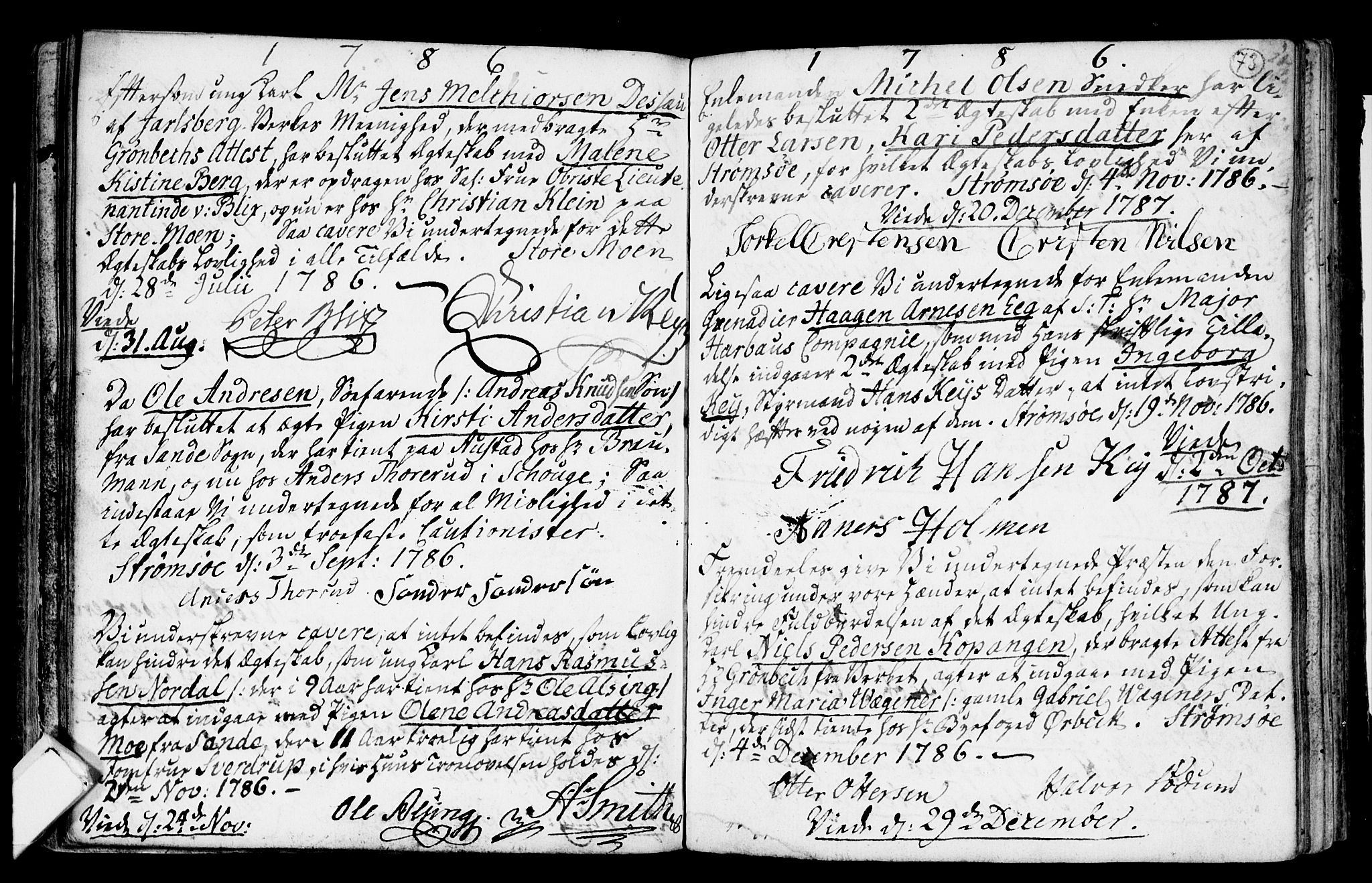 Strømsø kirkebøker, SAKO/A-246/H/Hb/L0001: Forlovererklæringer nr. 1, 1752-1815, s. 73