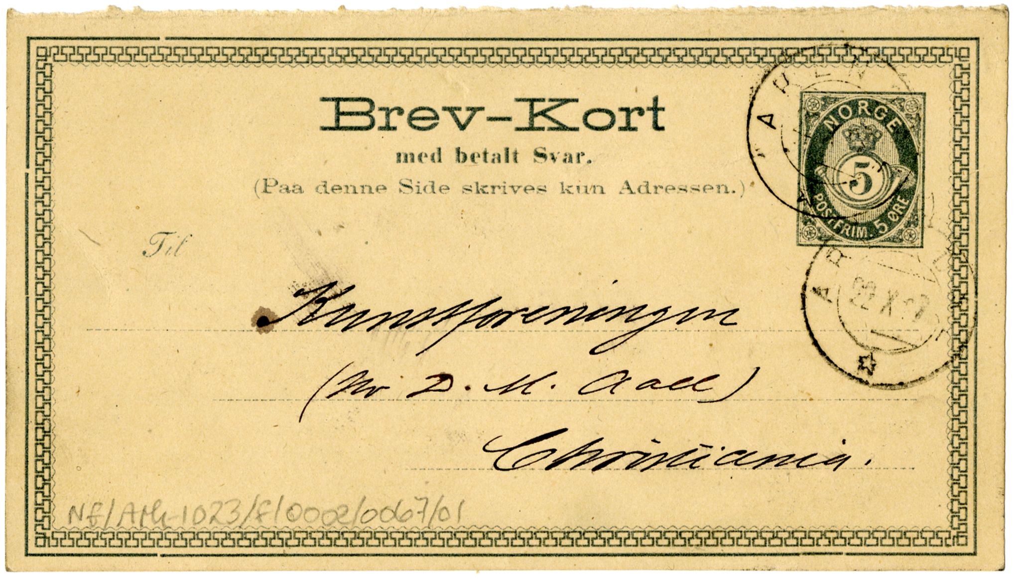 Diderik Maria Aalls brevsamling, NF/Ark-1023/F/L0002: D.M. Aalls brevsamling. B - C, 1799-1889, s. 343