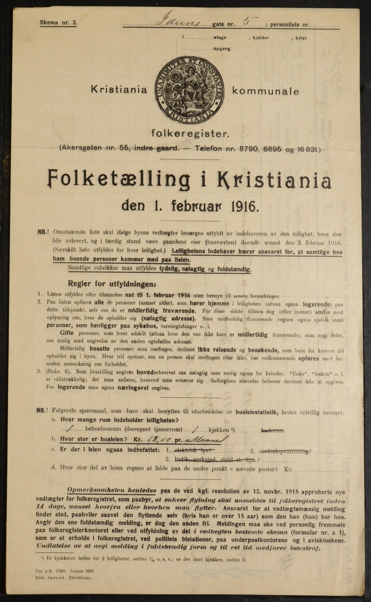 OBA, Kommunal folketelling 1.2.1916 for Kristiania, 1916, s. 44078