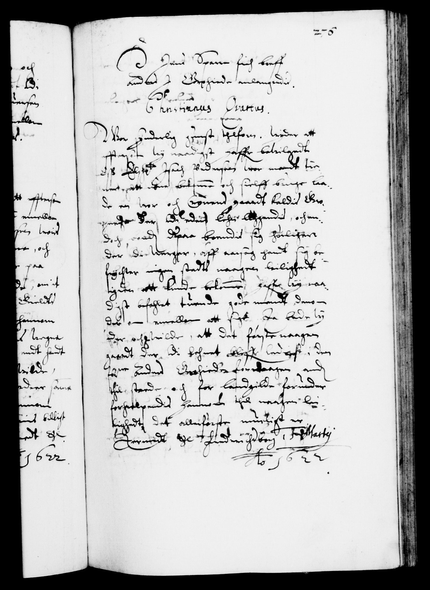 Danske Kanselli 1572-1799, AV/RA-EA-3023/F/Fc/Fca/Fcab/L0004: Norske tegnelser (mikrofilm), 1617-1627, s. 276a