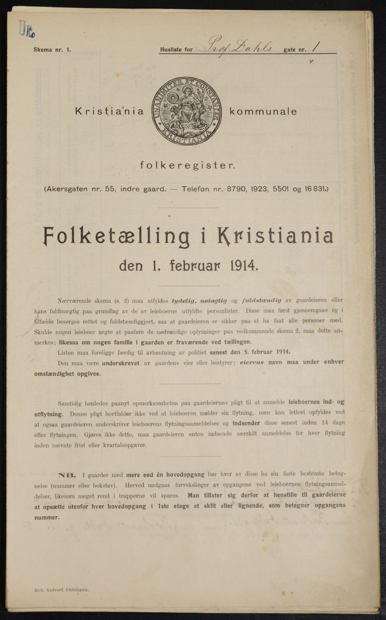 OBA, Kommunal folketelling 1.2.1914 for Kristiania, 1914, s. 81380