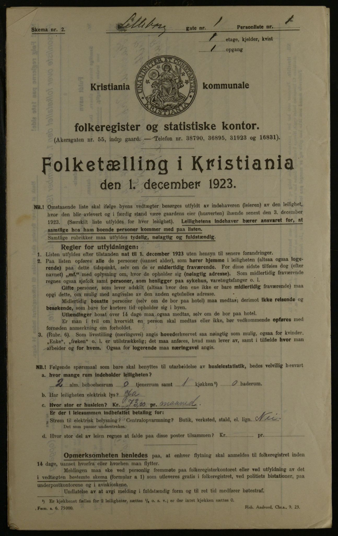 OBA, Kommunal folketelling 1.12.1923 for Kristiania, 1923, s. 63773