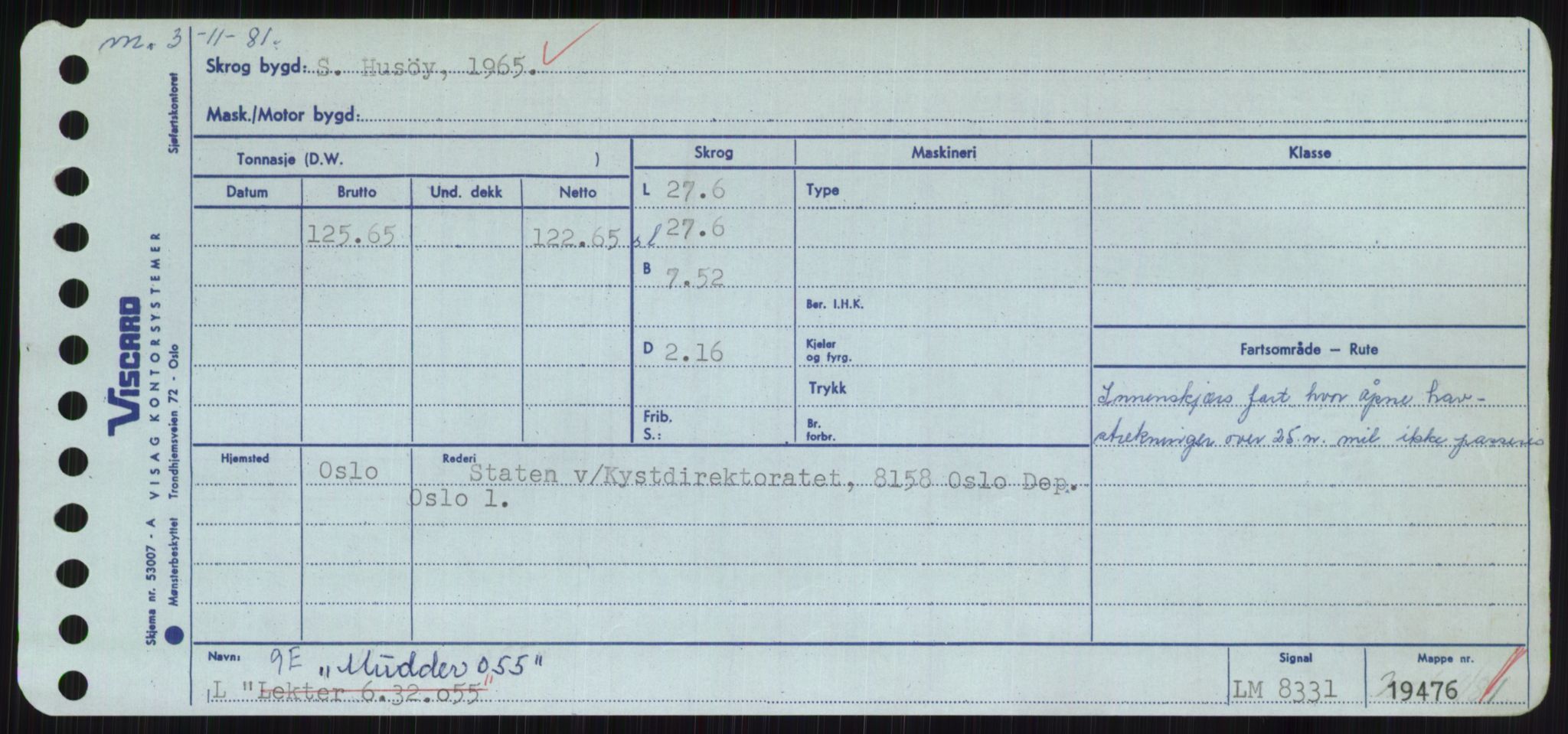 Sjøfartsdirektoratet med forløpere, Skipsmålingen, AV/RA-S-1627/H/Hc/L0001: Lektere, A-Y, s. 307