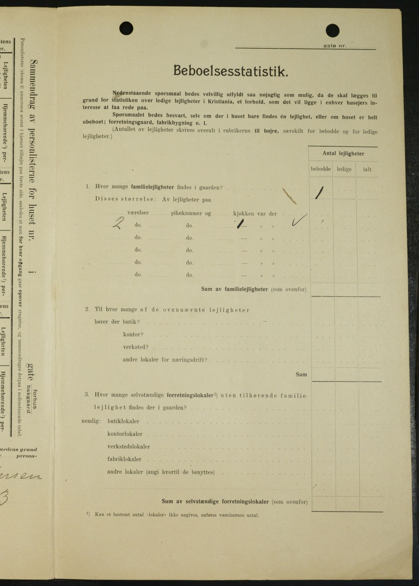 OBA, Kommunal folketelling 1.2.1909 for Kristiania kjøpstad, 1909, s. 14612