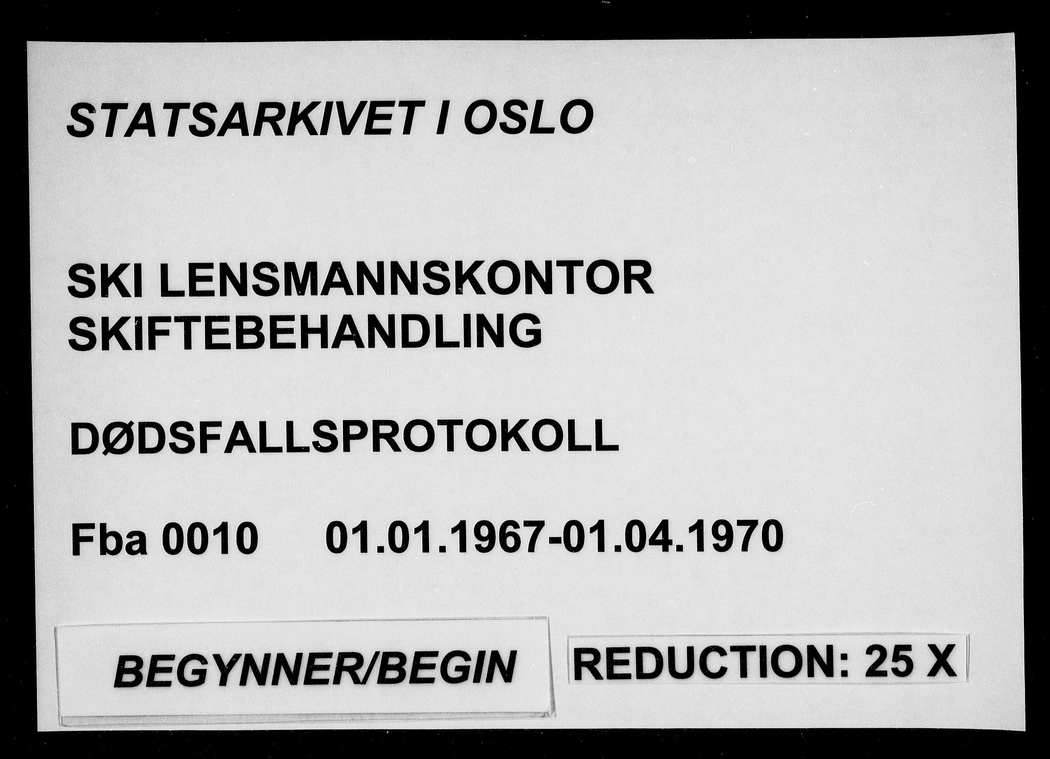 Ski lensmannskontor, SAO/A-10109/H/Ha/Haa/L0010: Dødsfallsprotokoll, 1967-1970