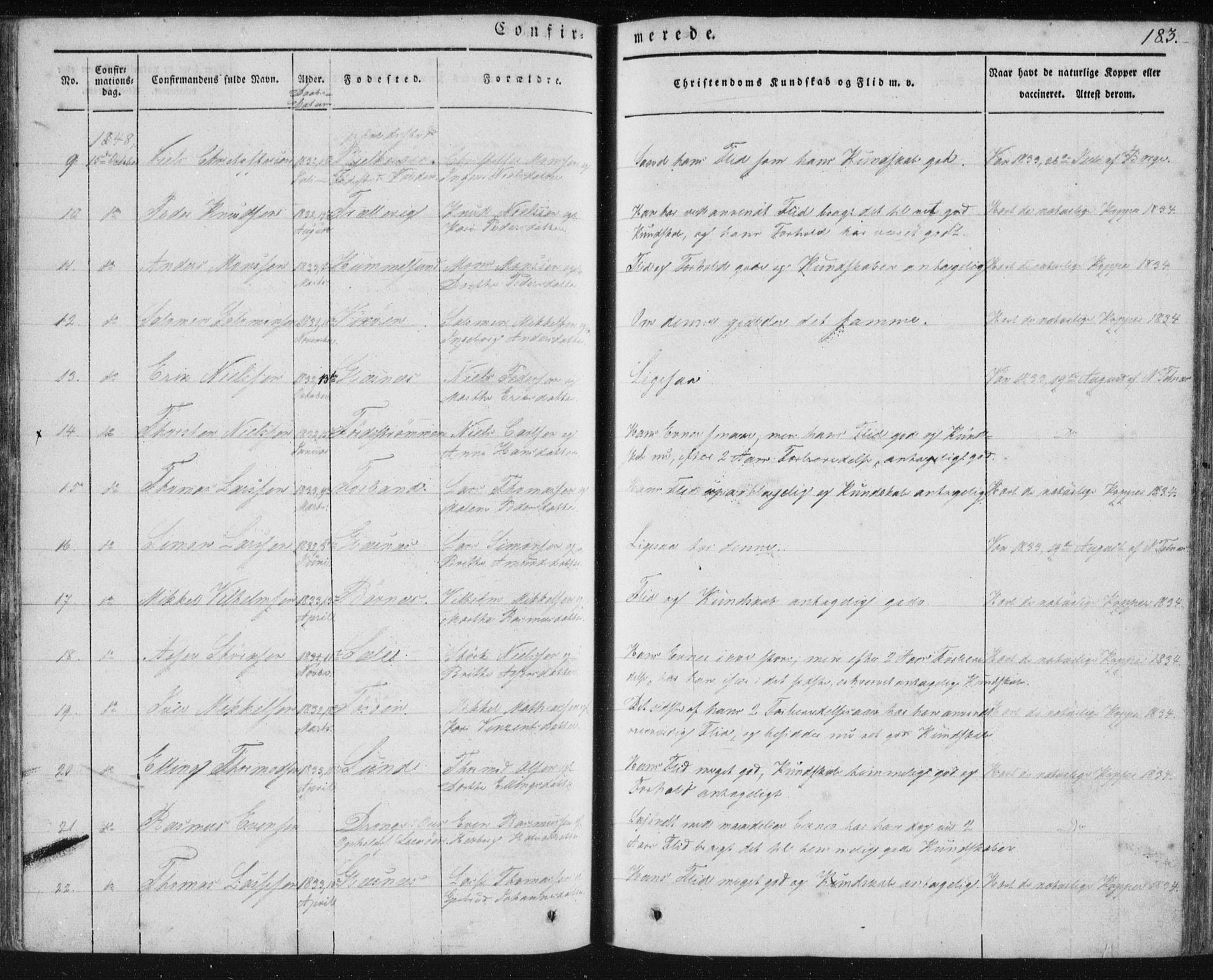 Sund sokneprestembete, AV/SAB-A-99930: Ministerialbok nr. A 13, 1835-1849, s. 183