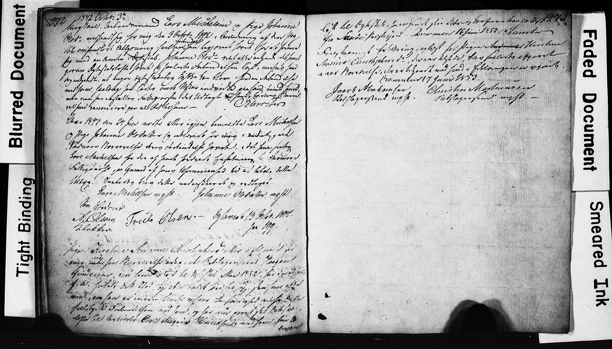 Strømsø kirkebøker, SAKO/A-246/H/Hb/L0002: Forlovererklæringer nr. 2, 1815-1857, s. 372-373