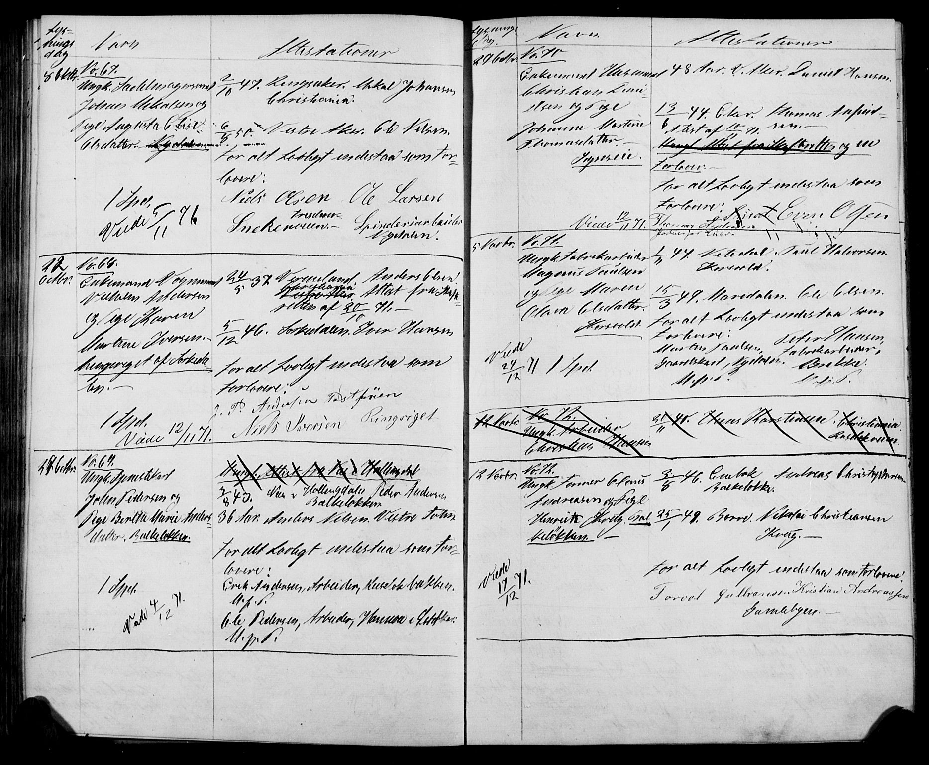 Vestre Aker prestekontor Kirkebøker, AV/SAO-A-10025/H/Ha/L0001: Lysningsprotokoll nr. 1, 1865-1878