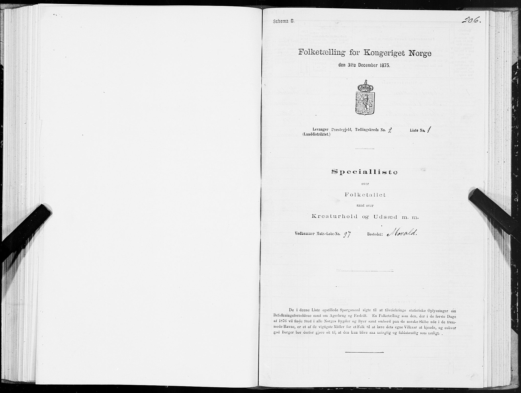 SAT, Folketelling 1875 for 1720L Levanger prestegjeld, Levanger landsokn, 1875, s. 1206