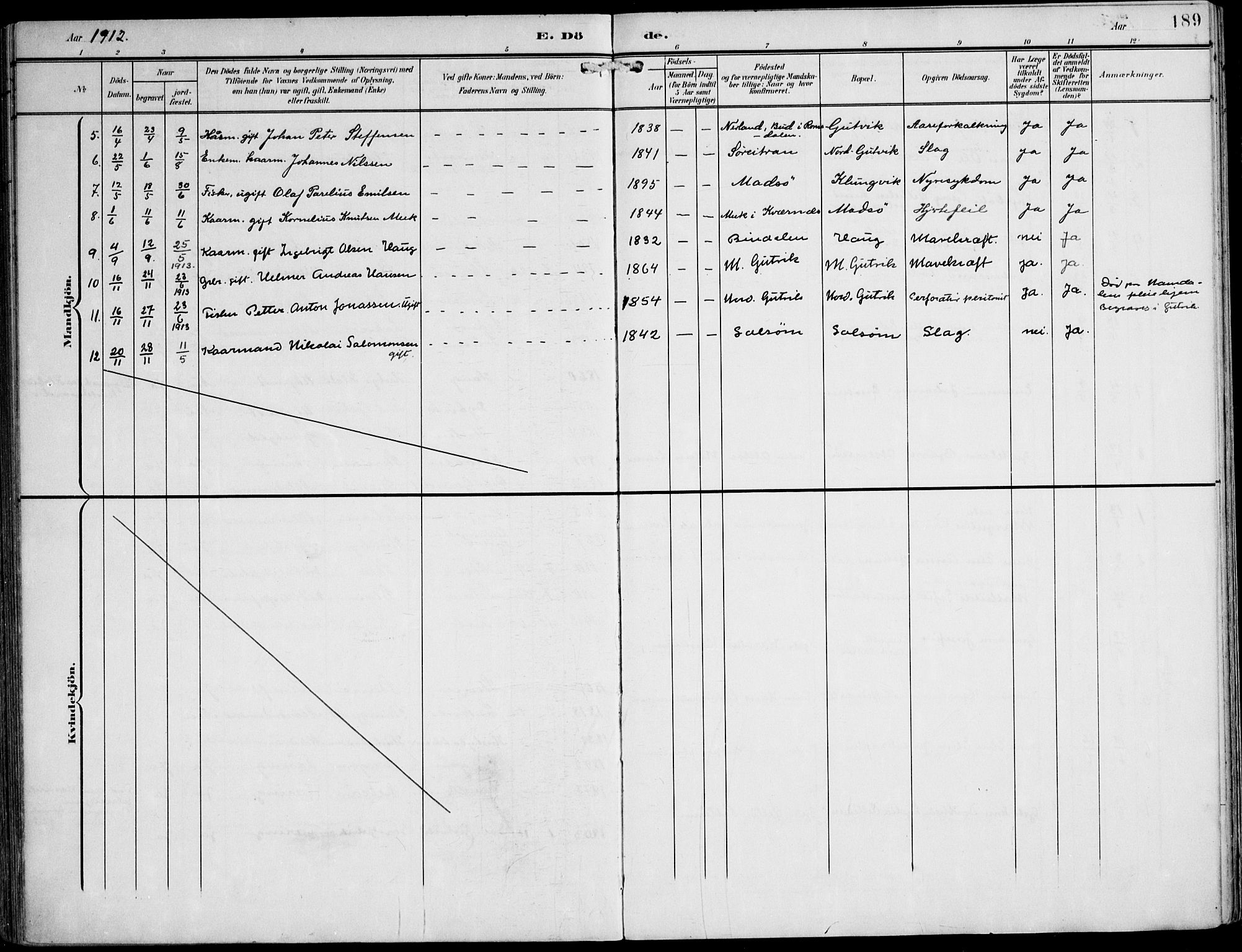 Ministerialprotokoller, klokkerbøker og fødselsregistre - Nord-Trøndelag, SAT/A-1458/788/L0698: Ministerialbok nr. 788A05, 1902-1921, s. 189