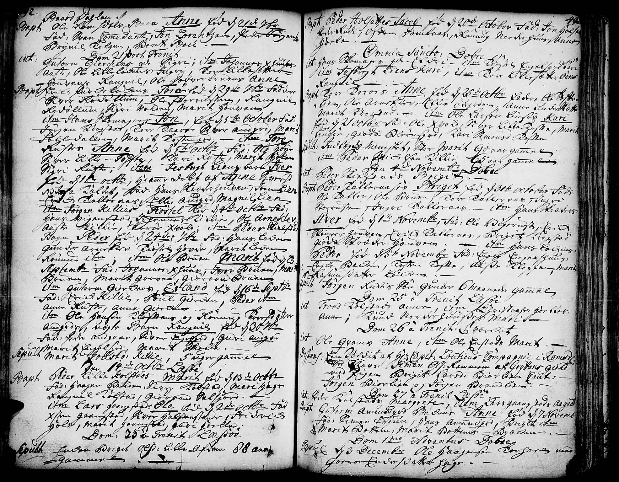 Lesja prestekontor, AV/SAH-PREST-068/H/Ha/Haa/L0002: Ministerialbok nr. 2, 1732-1776, s. 492-493
