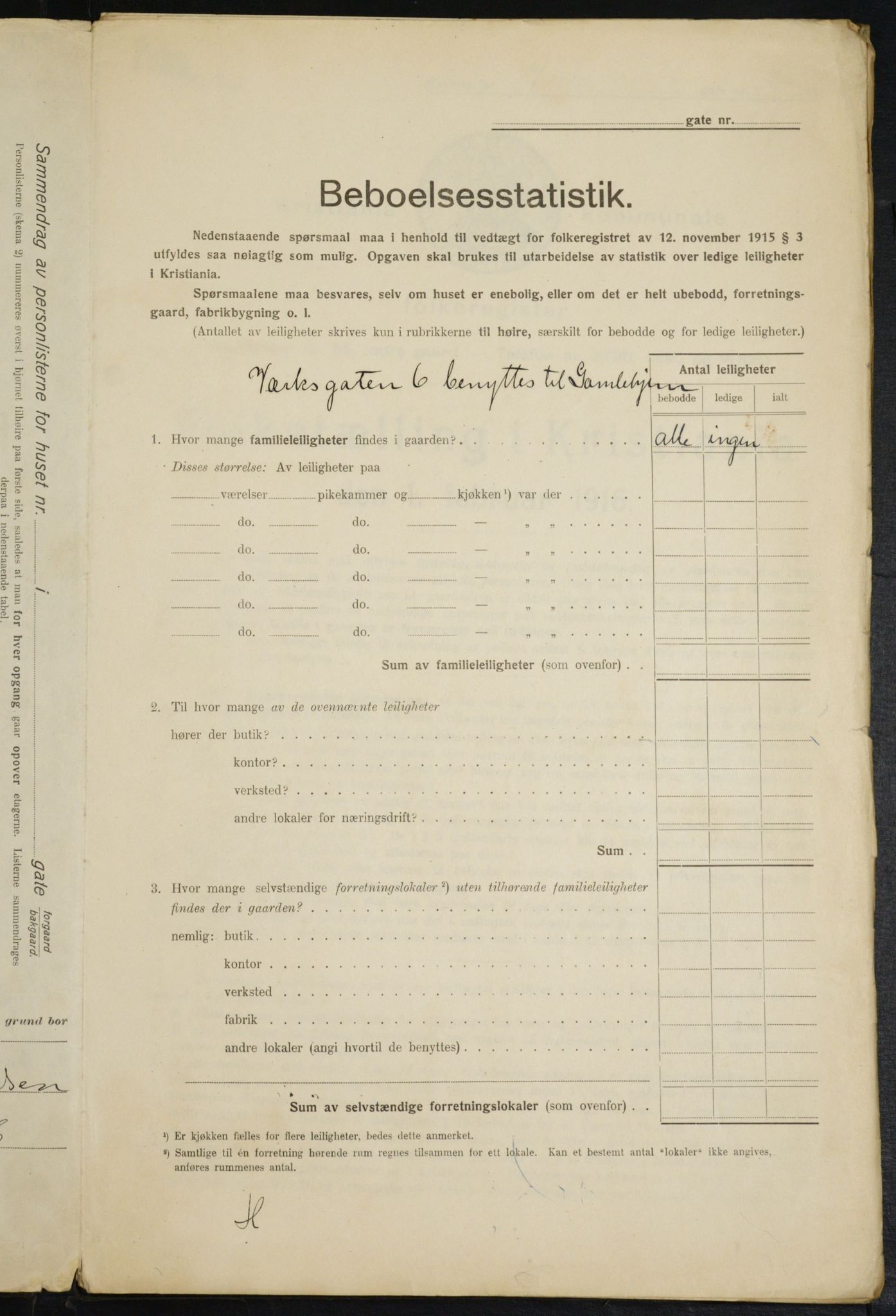 OBA, Kommunal folketelling 1.2.1916 for Kristiania, 1916, s. 125709