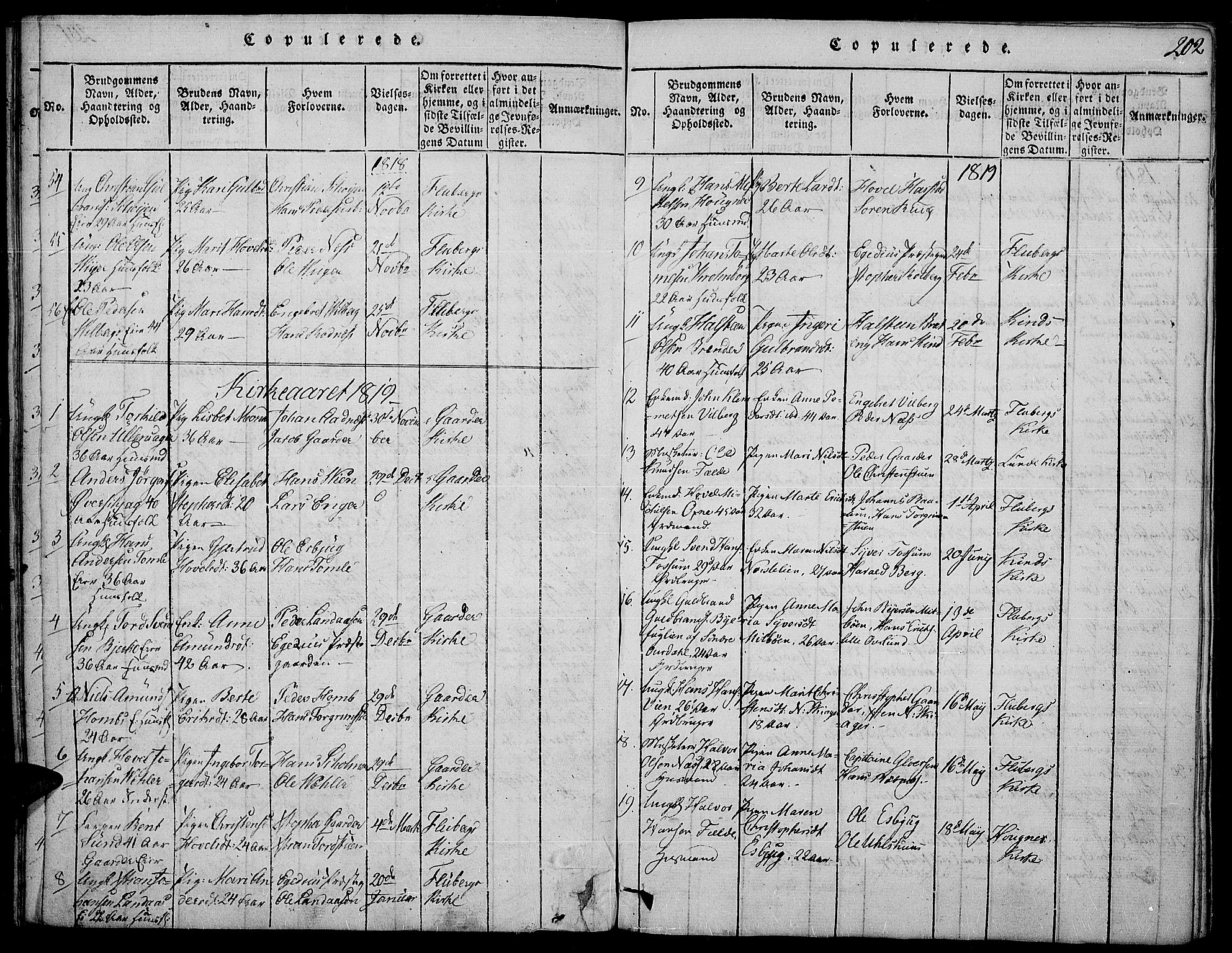 Land prestekontor, AV/SAH-PREST-120/H/Ha/Haa/L0007: Ministerialbok nr. 7, 1814-1830, s. 202