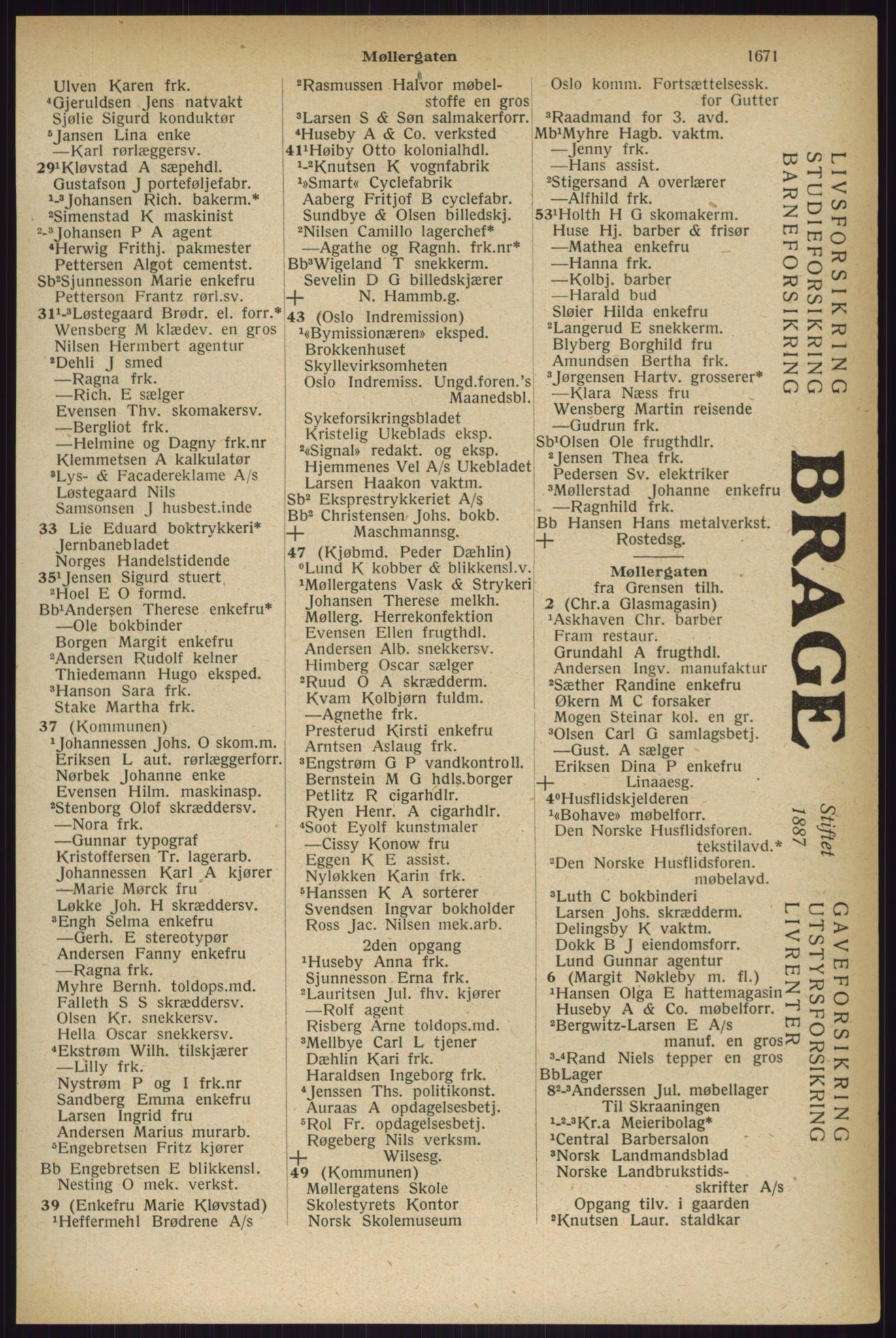 Kristiania/Oslo adressebok, PUBL/-, 1927, s. 1671