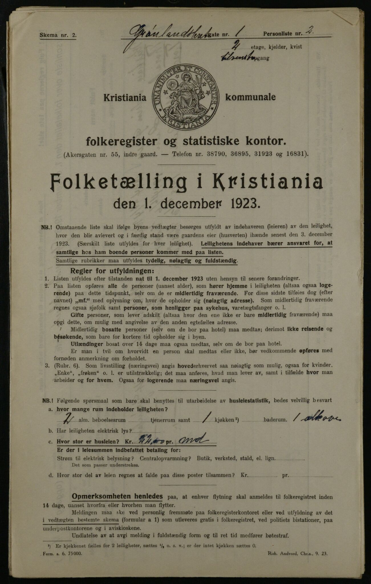 OBA, Kommunal folketelling 1.12.1923 for Kristiania, 1923, s. 35372