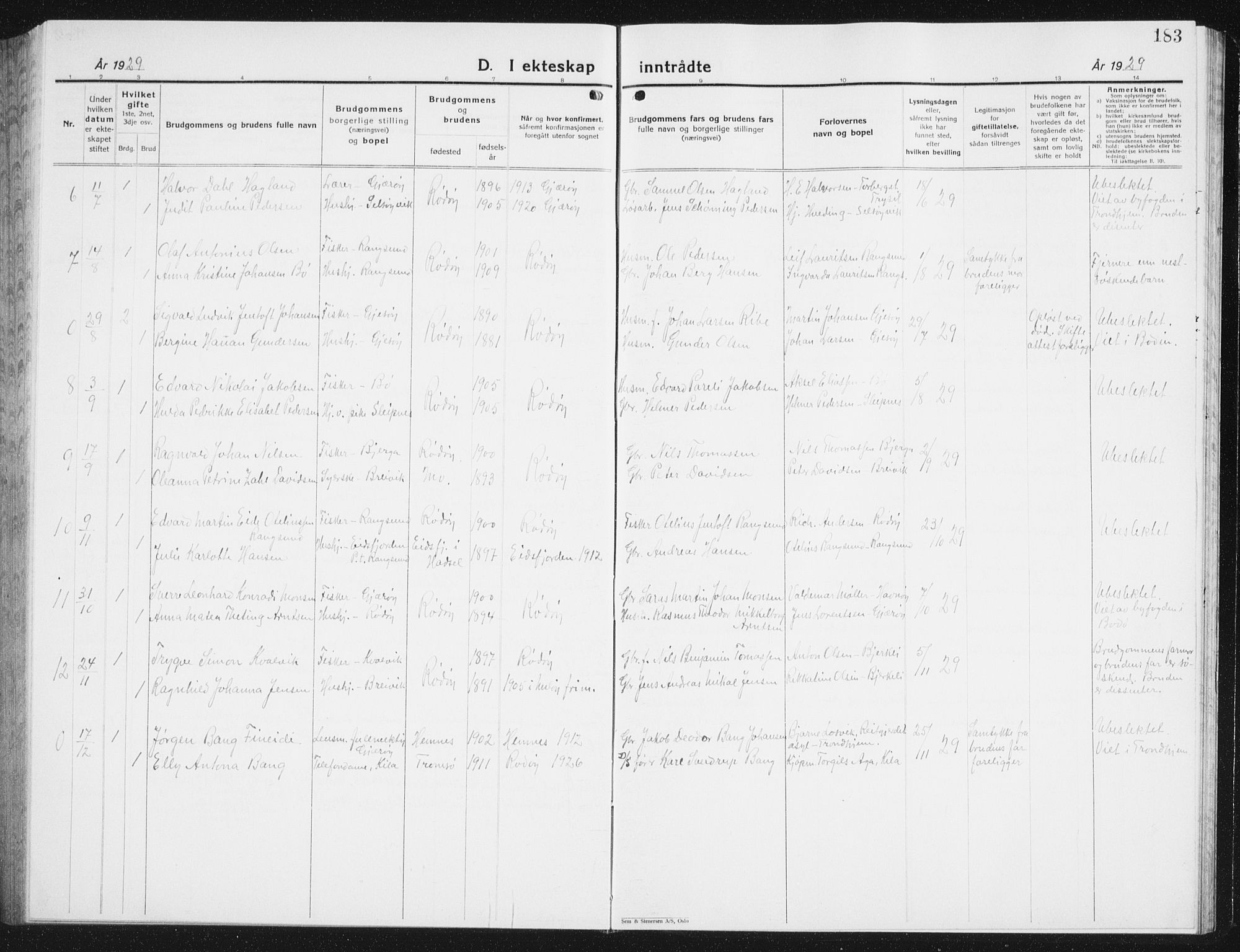 Ministerialprotokoller, klokkerbøker og fødselsregistre - Nordland, AV/SAT-A-1459/841/L0622: Klokkerbok nr. 841C06, 1924-1942, s. 183