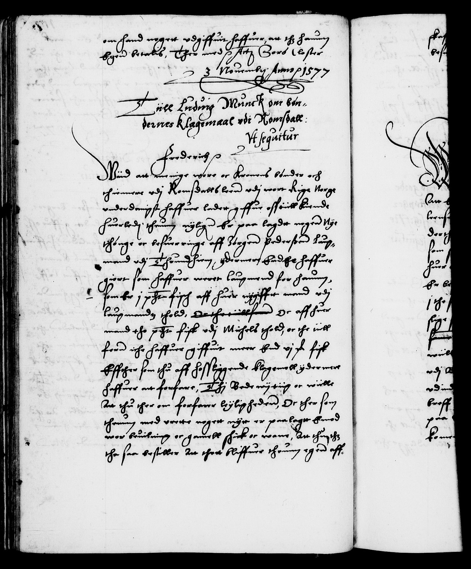 Danske Kanselli 1572-1799, AV/RA-EA-3023/F/Fc/Fca/Fcab/L0001: Norske tegnelser (mikrofilm), 1572-1588, s. 117b