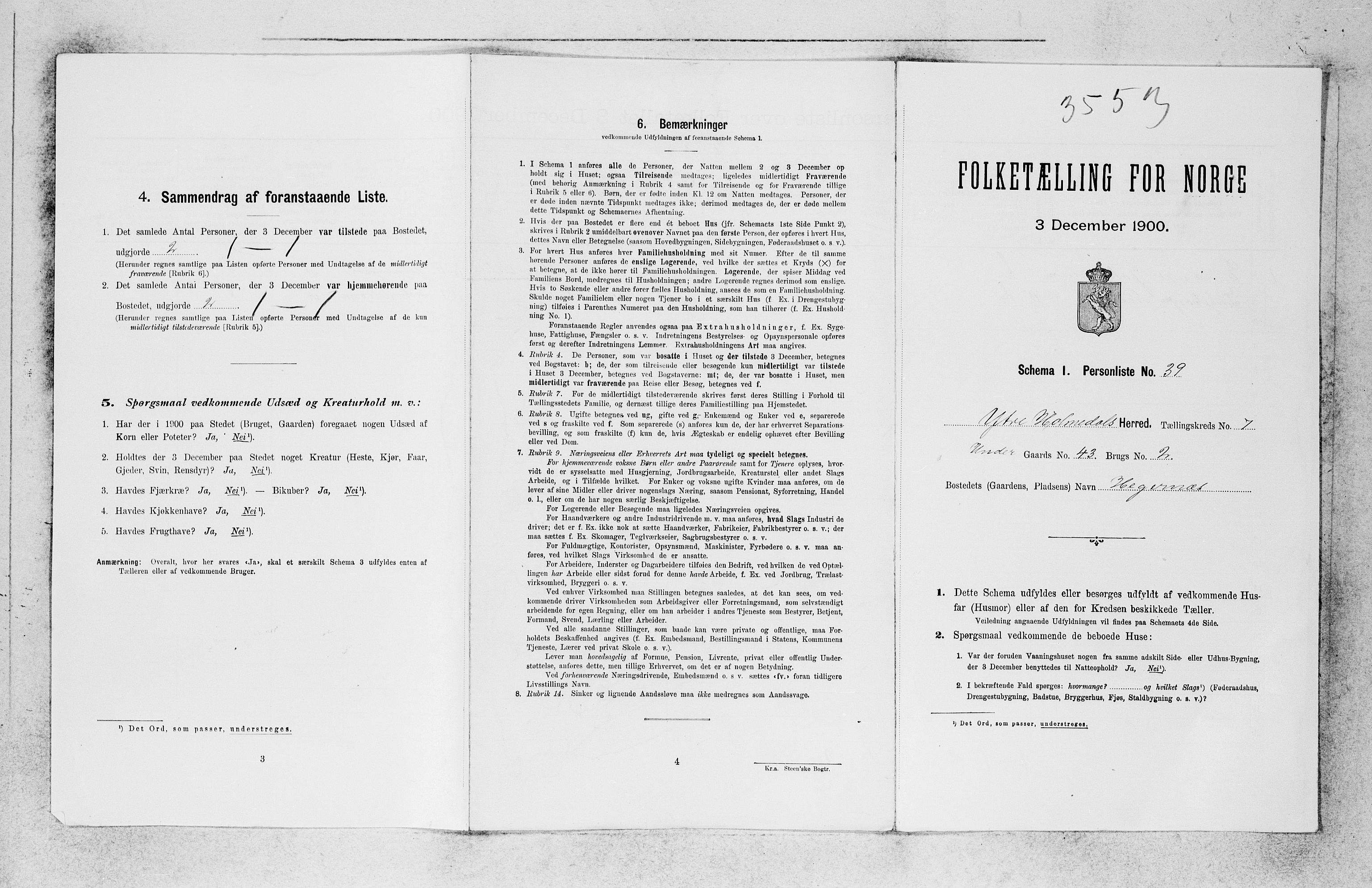 SAB, Folketelling 1900 for 1429 Ytre Holmedal herred, 1900, s. 594