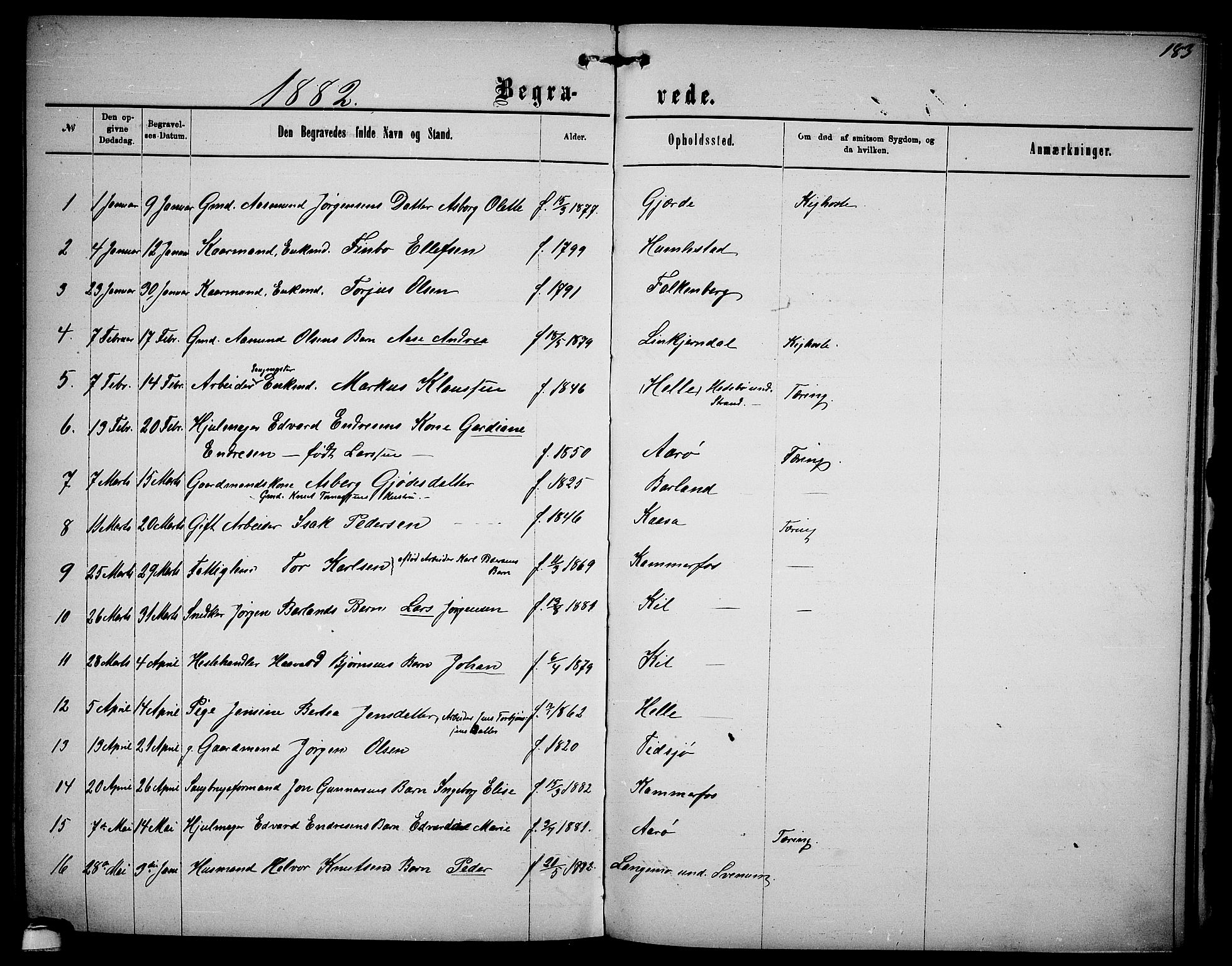 Sannidal kirkebøker, AV/SAKO-A-296/G/Ga/L0002: Klokkerbok nr. 2, 1875-1886, s. 183