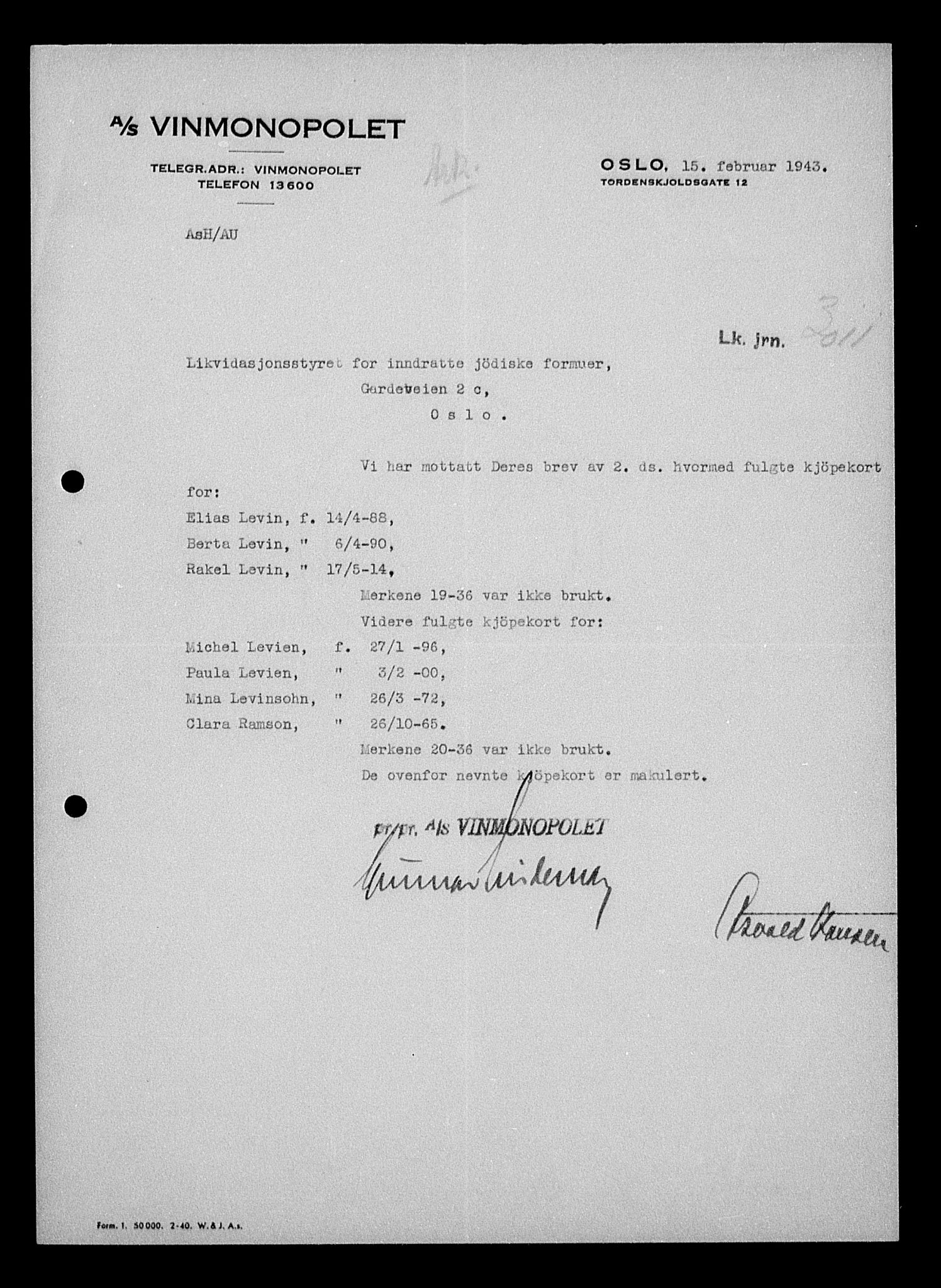 Justisdepartementet, Tilbakeføringskontoret for inndratte formuer, AV/RA-S-1564/H/Hc/Hcc/L0957: --, 1945-1947, s. 20