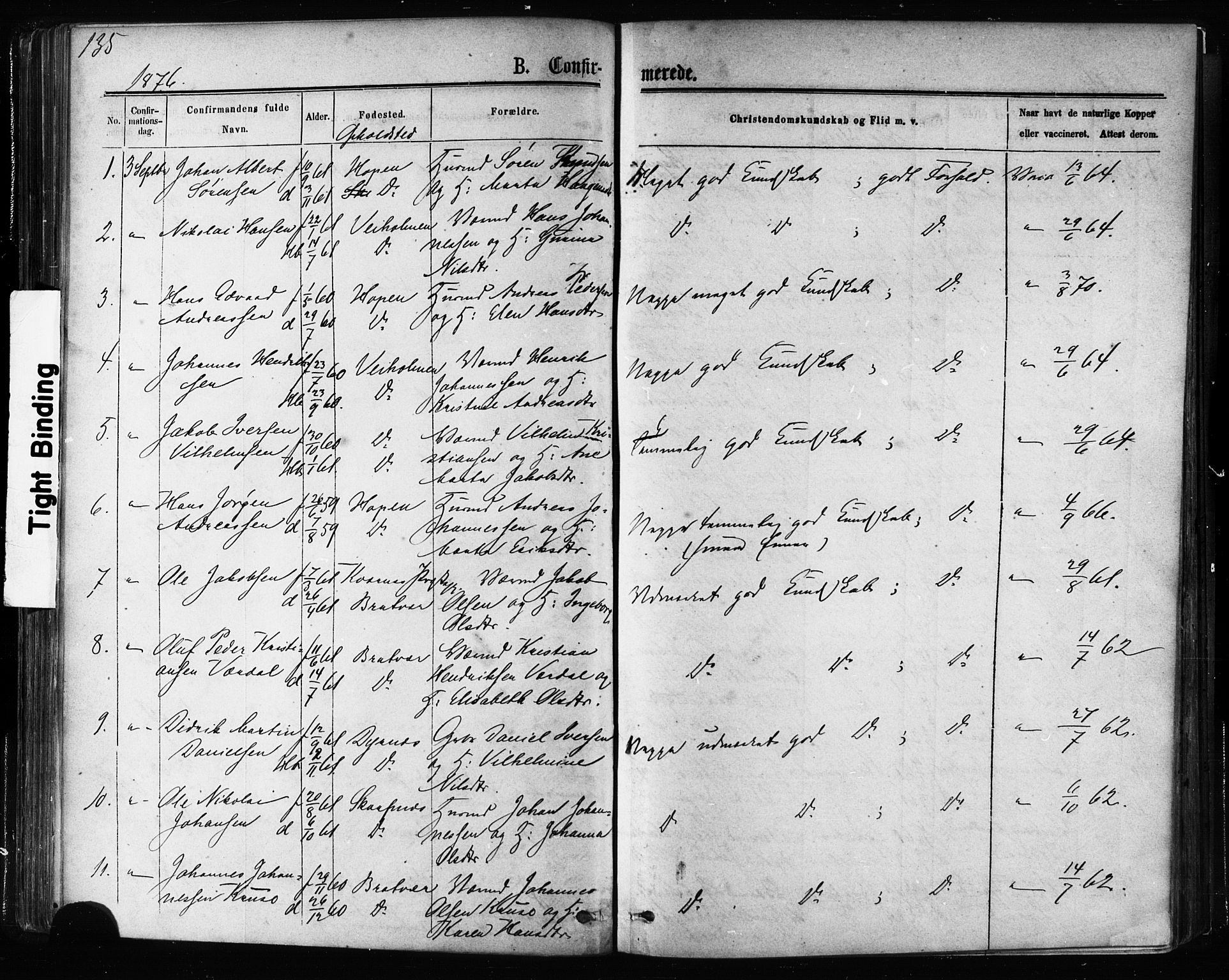 Ministerialprotokoller, klokkerbøker og fødselsregistre - Møre og Romsdal, SAT/A-1454/581/L0938: Ministerialbok nr. 581A06, 1873-1879, s. 135