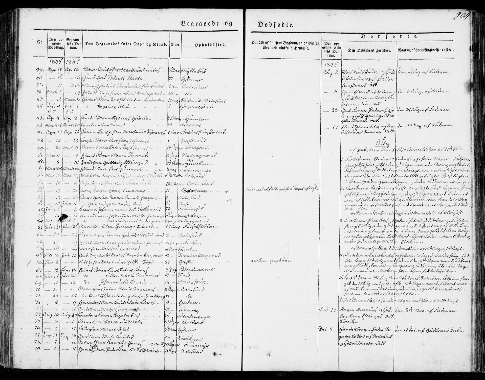 Ministerialprotokoller, klokkerbøker og fødselsregistre - Møre og Romsdal, AV/SAT-A-1454/528/L0396: Ministerialbok nr. 528A07, 1839-1847, s. 204