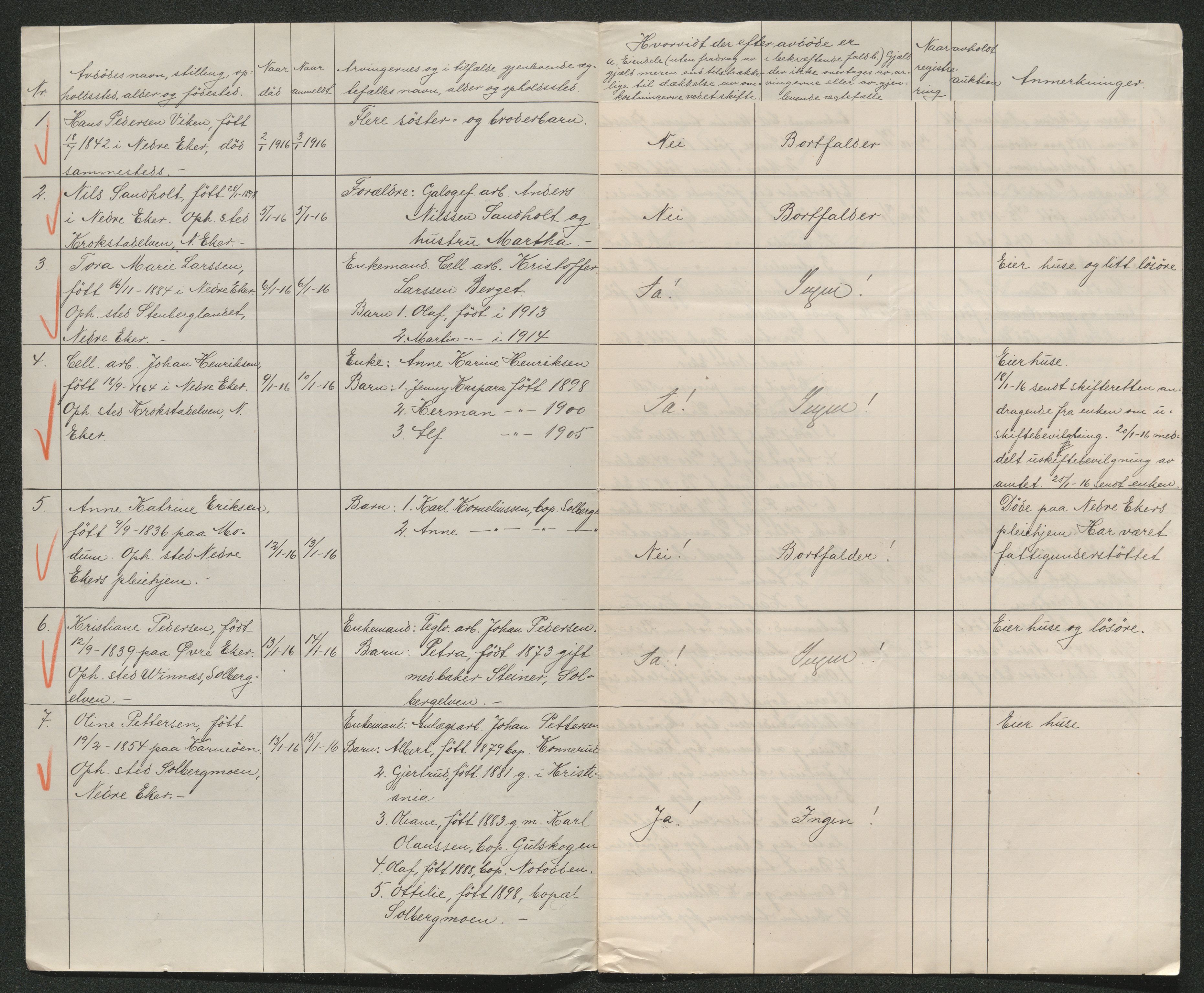 Eiker, Modum og Sigdal sorenskriveri, AV/SAKO-A-123/H/Ha/Hab/L0038: Dødsfallsmeldinger, 1916-1917, s. 112