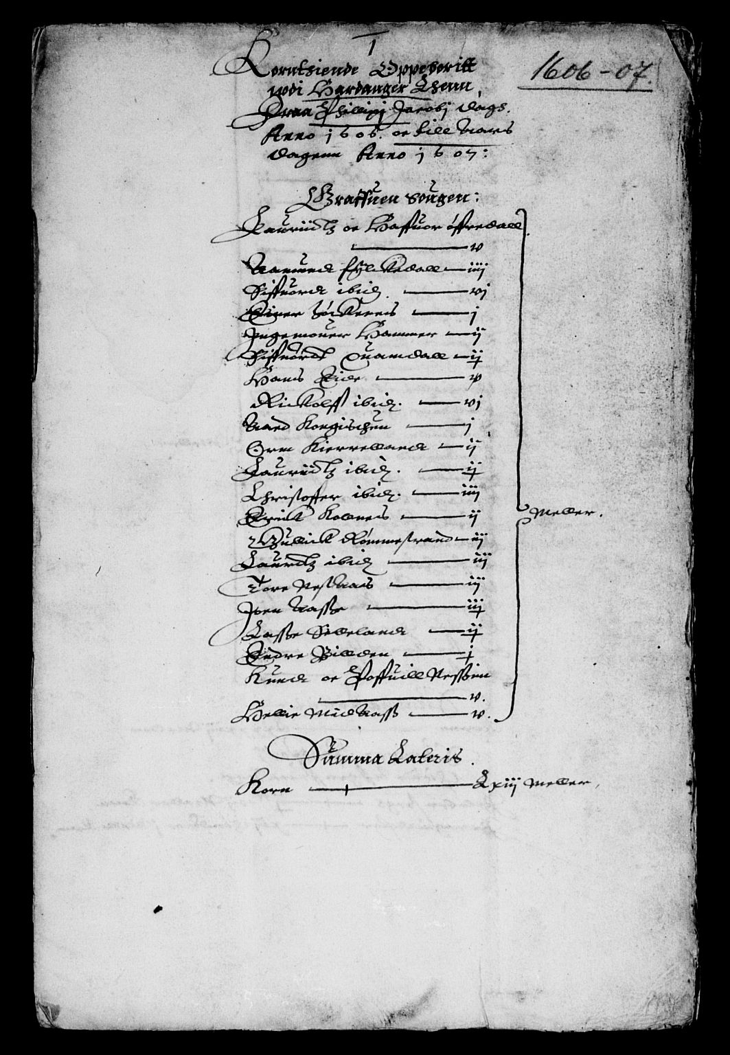 Rentekammeret inntil 1814, Reviderte regnskaper, Lensregnskaper, AV/RA-EA-5023/R/Rb/Rbu/L0001: Hardanger og Halsnøy kloster len, 1606-1617