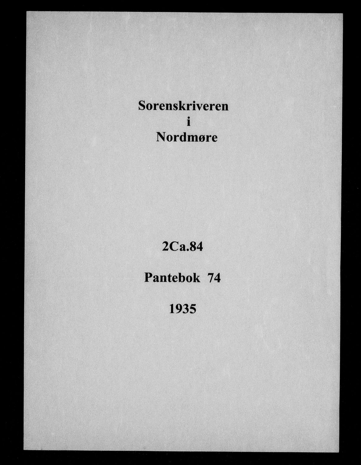 Nordmøre sorenskriveri, AV/SAT-A-4132/1/2/2Ca/L0084: Pantebok nr. 74, 1935-1935