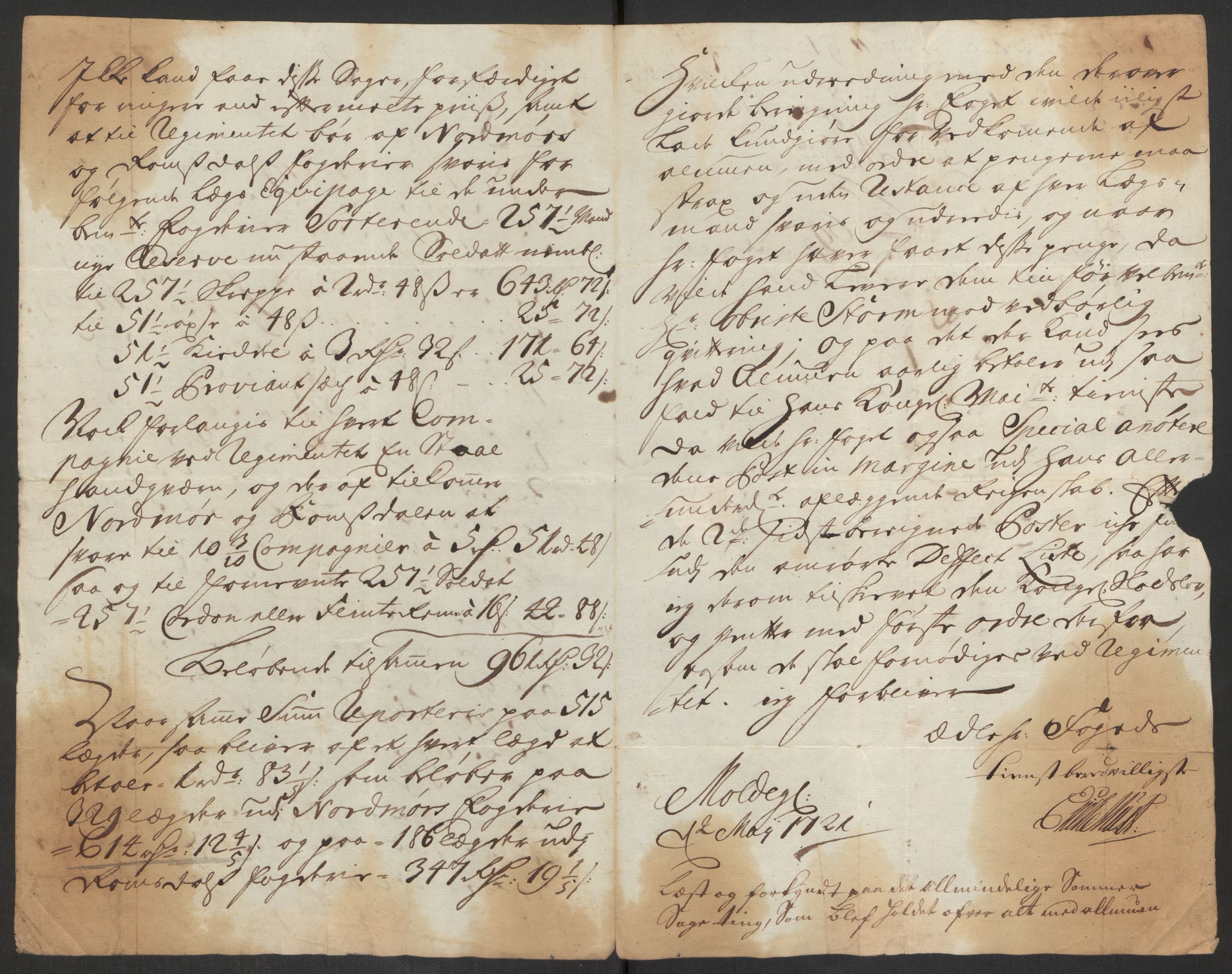 Rentekammeret inntil 1814, Reviderte regnskaper, Fogderegnskap, AV/RA-EA-4092/R56/L3754: Fogderegnskap Nordmøre, 1721, s. 379