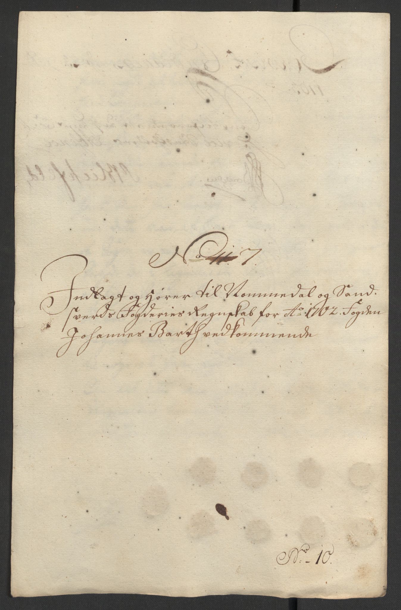 Rentekammeret inntil 1814, Reviderte regnskaper, Fogderegnskap, RA/EA-4092/R24/L1580: Fogderegnskap Numedal og Sandsvær, 1702, s. 179