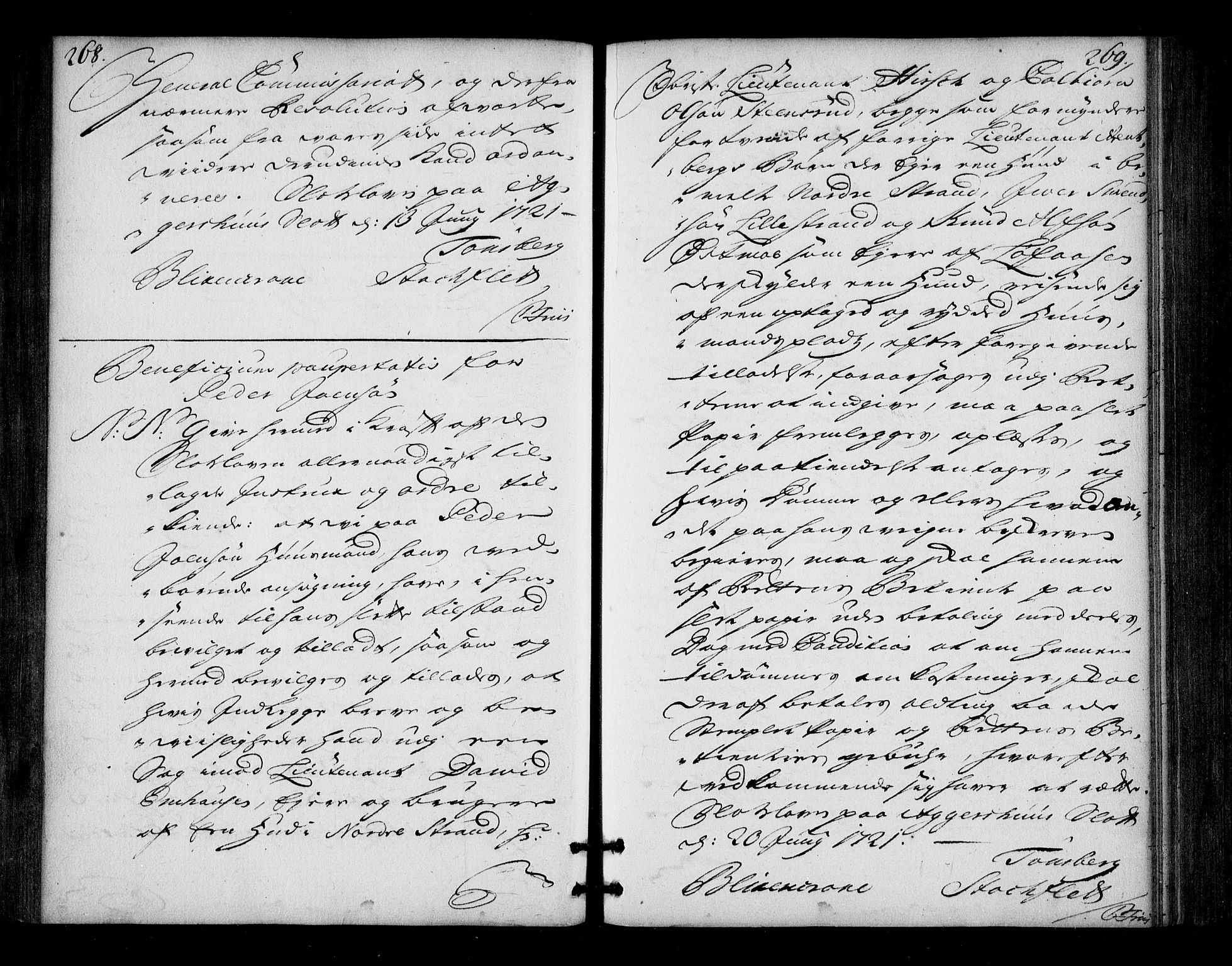 Stattholderembetet 1572-1771, AV/RA-EA-2870/Bd/L0013: Ordreprotokoll, 1720-1722, s. 268-269