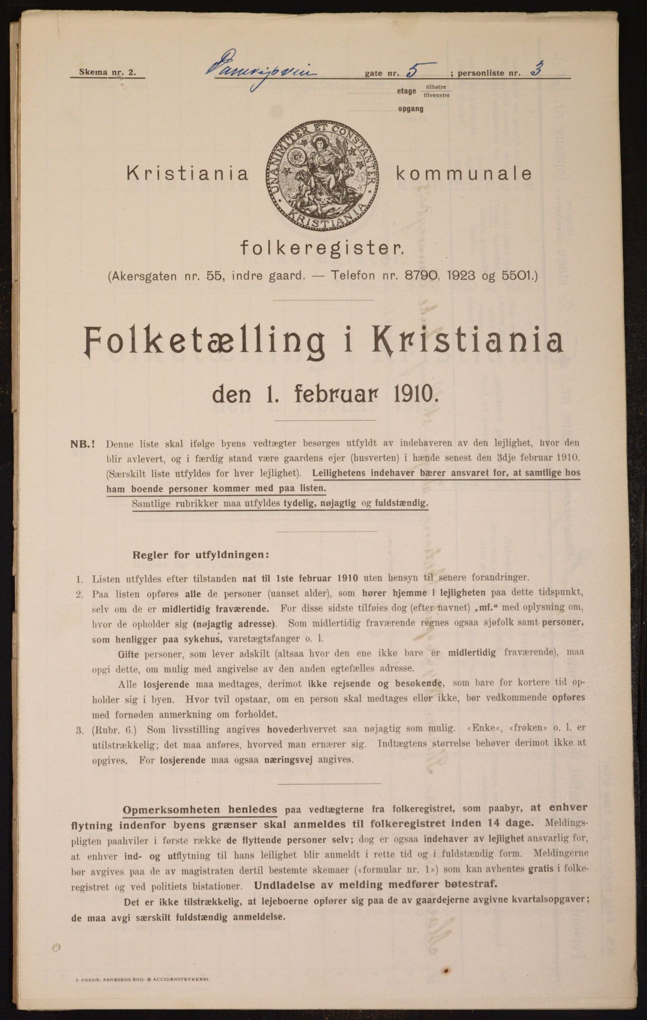 OBA, Kommunal folketelling 1.2.1910 for Kristiania, 1910, s. 14448