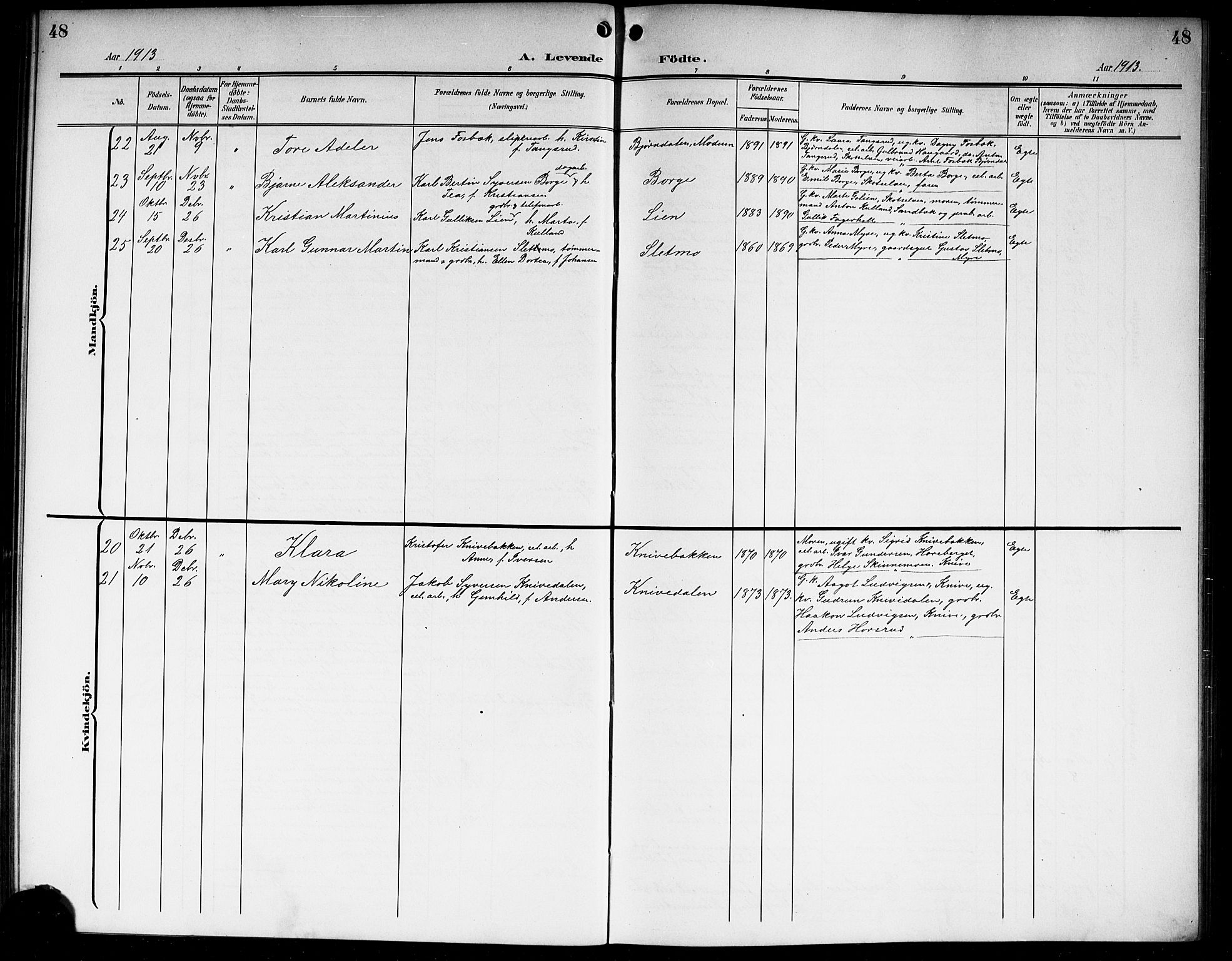 Eiker kirkebøker, AV/SAKO-A-4/G/Gb/L0005: Klokkerbok nr. II 5, 1901-1923, s. 48