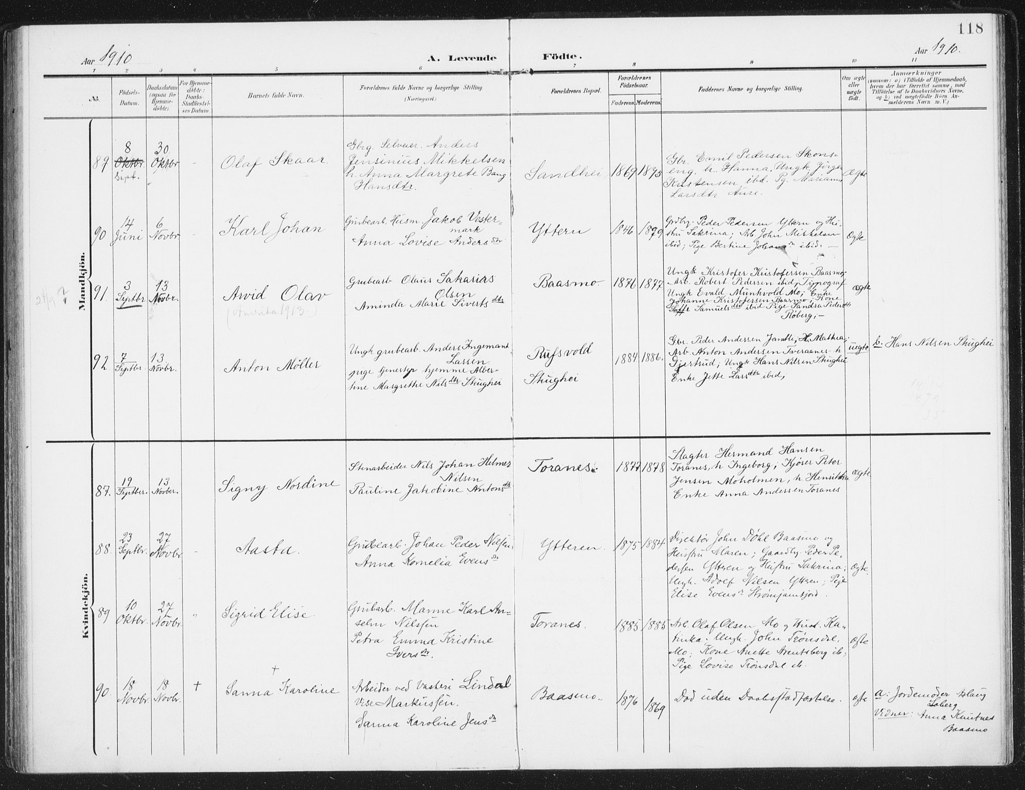 Ministerialprotokoller, klokkerbøker og fødselsregistre - Nordland, AV/SAT-A-1459/827/L0402: Ministerialbok nr. 827A14, 1903-1912, s. 118