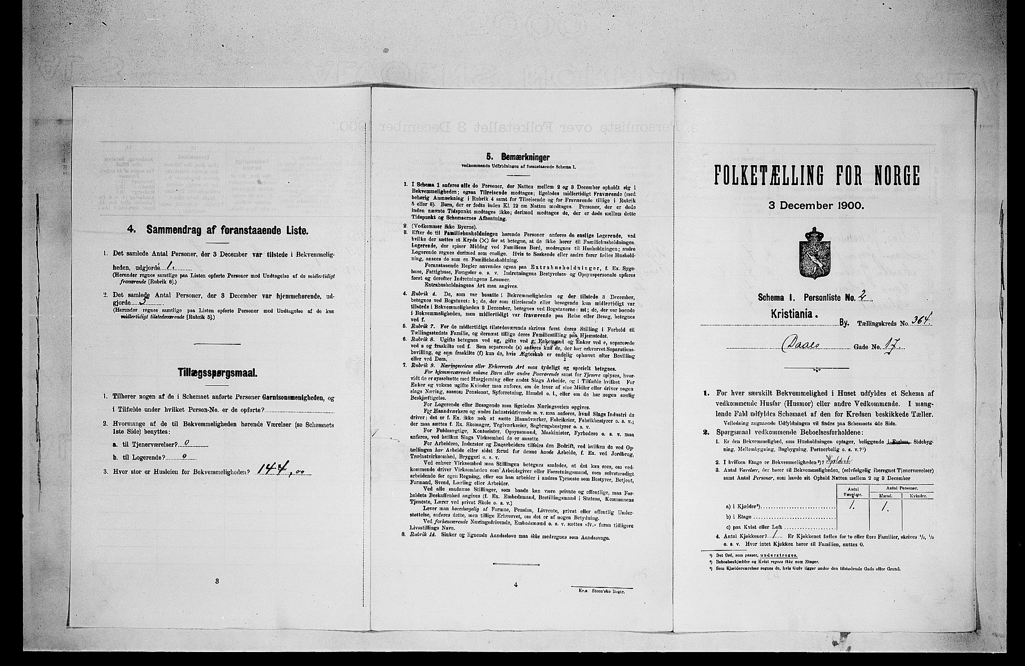 SAO, Folketelling 1900 for 0301 Kristiania kjøpstad, 1900, s. 14394