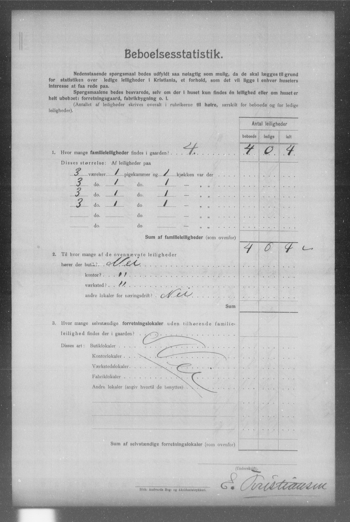 OBA, Kommunal folketelling 31.12.1904 for Kristiania kjøpstad, 1904, s. 1656