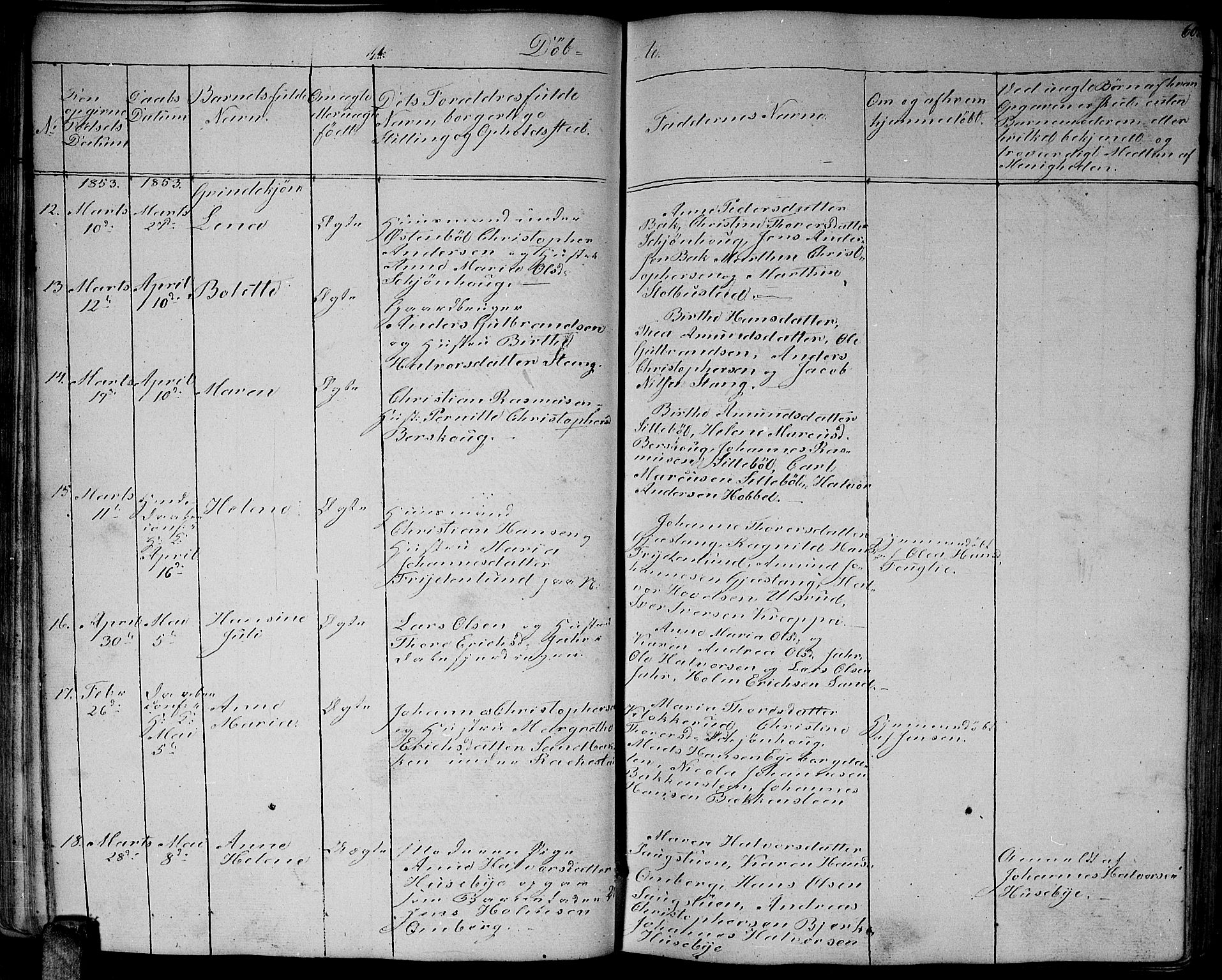 Enebakk prestekontor Kirkebøker, SAO/A-10171c/G/Ga/L0004: Klokkerbok nr. I 4, 1850-1866, s. 60