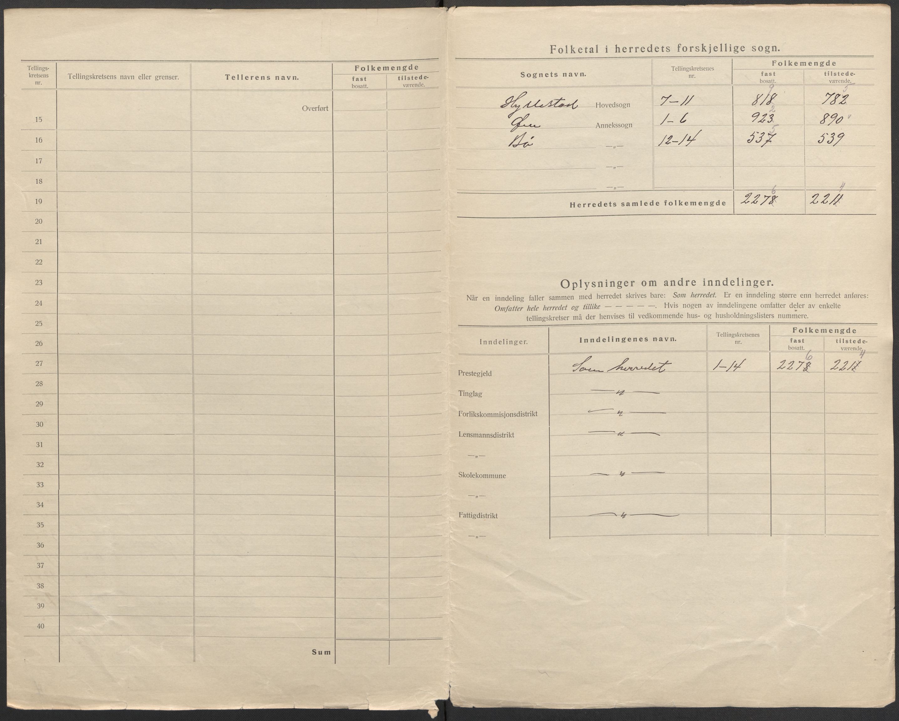 SAB, Folketelling 1920 for 1413 Hyllestad herred, 1920, s. 3