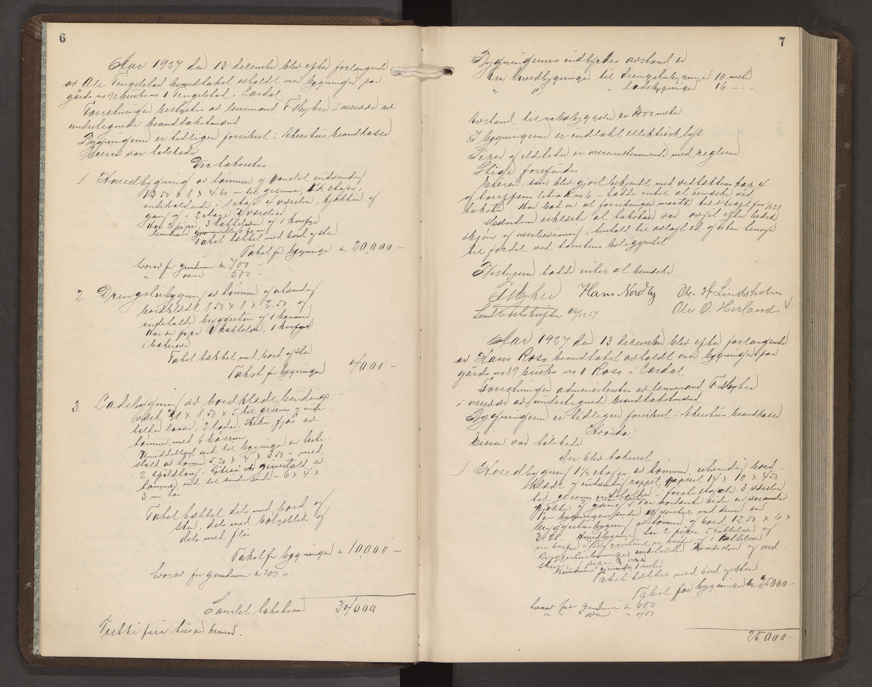 Lardal lensmannskontor, AV/SAKO-A-539/Y/Yb/Yba/L0002: Branntakstprotokoll, 1927-1949, s. 6-7