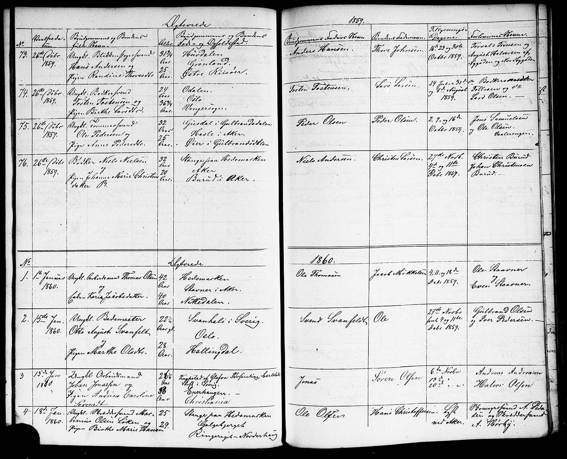 Grønland prestekontor Kirkebøker, AV/SAO-A-10848/G/Ga/L0001: Klokkerbok nr. 1, 1859-1861